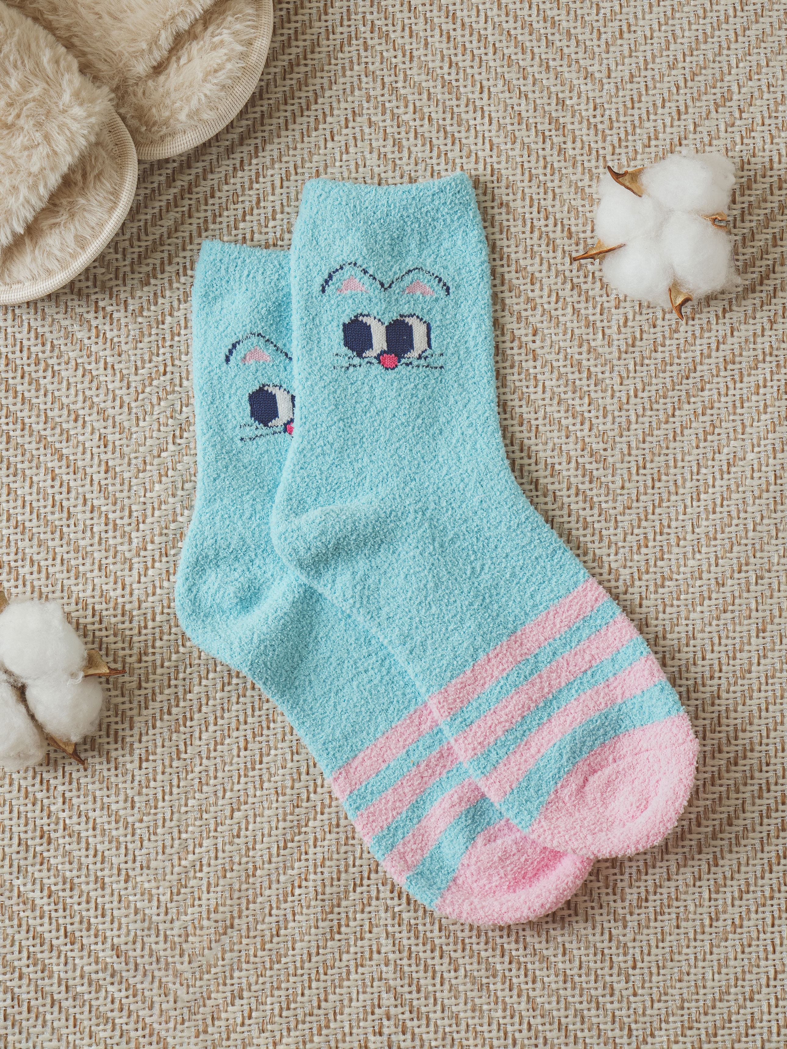 Kikiya Socks Cat Sleep Socks Blue