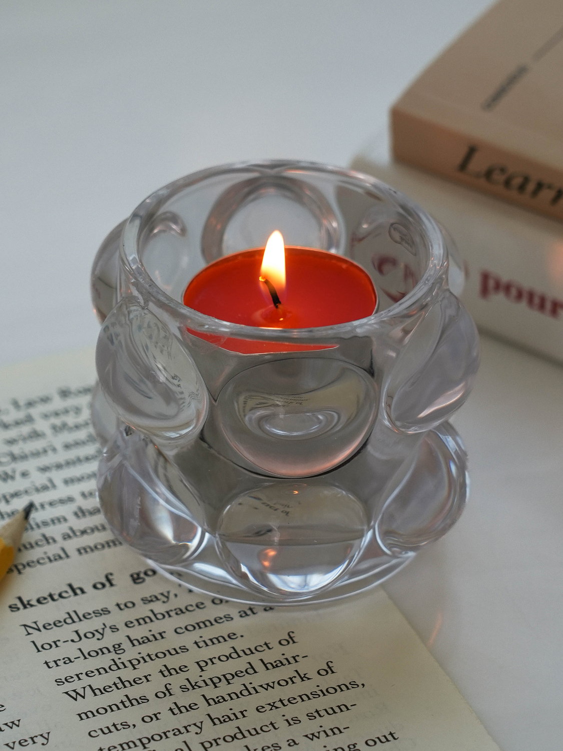 Cup Shape Glass Candle Holder