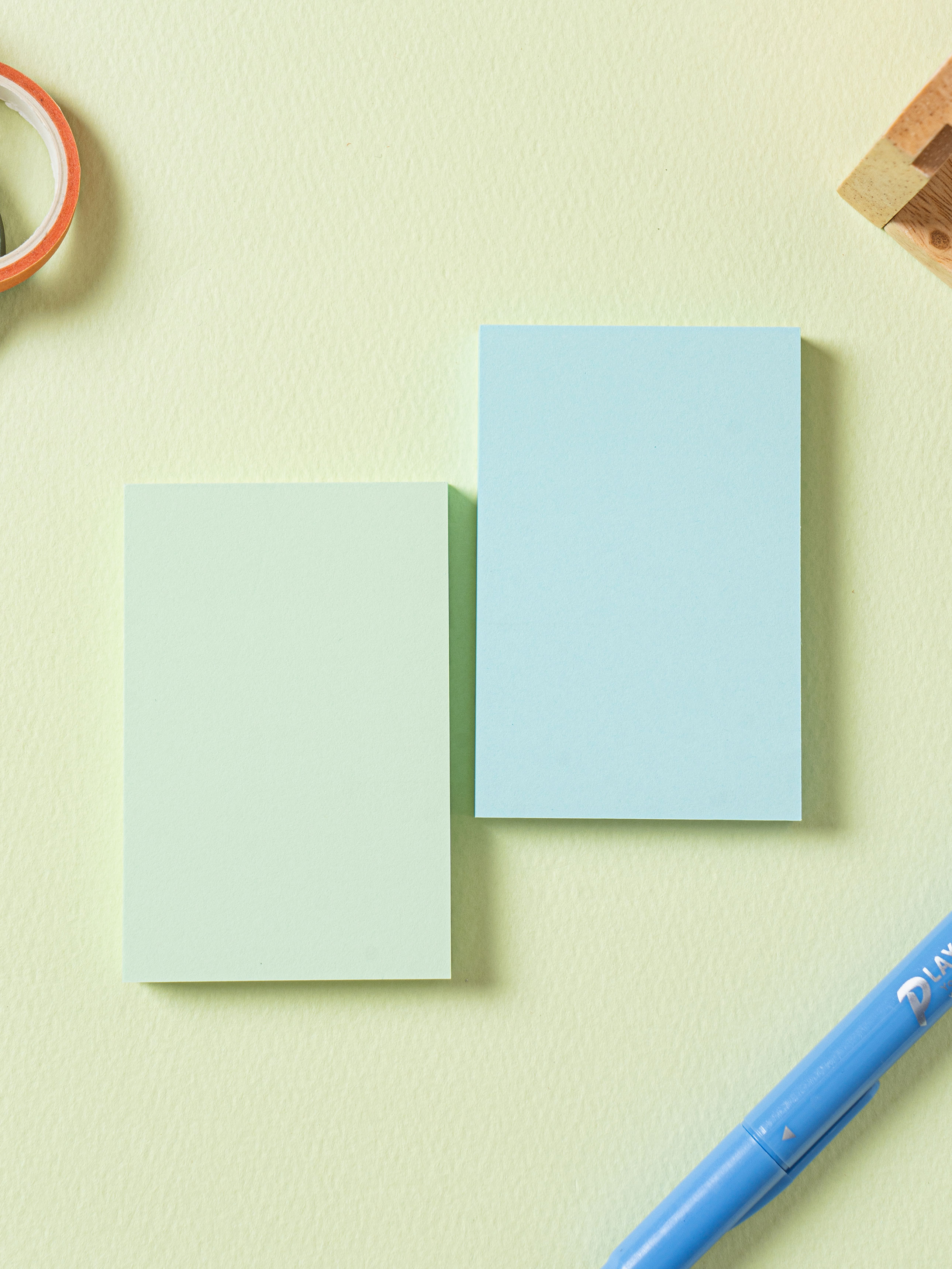 Memotech Green & Blue Adhesive Memo 50