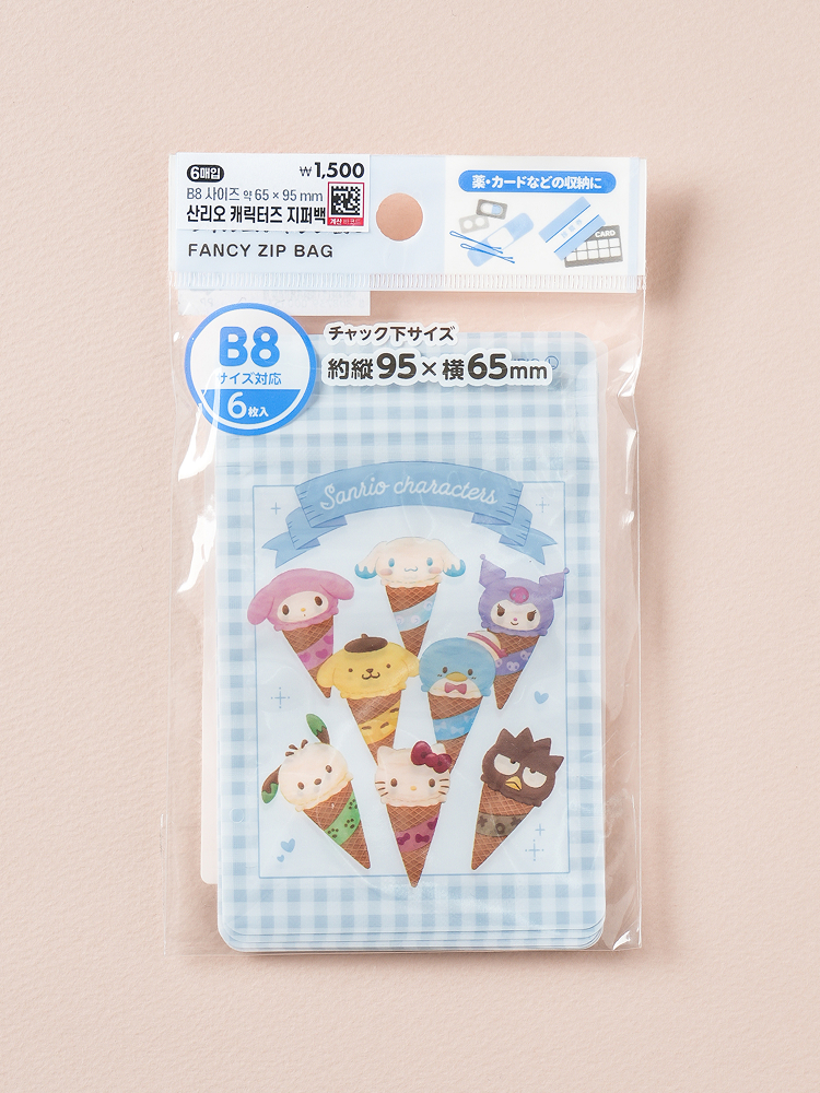 Sanrio Characters B8 Zipper Bag 6-pack Ice Cream