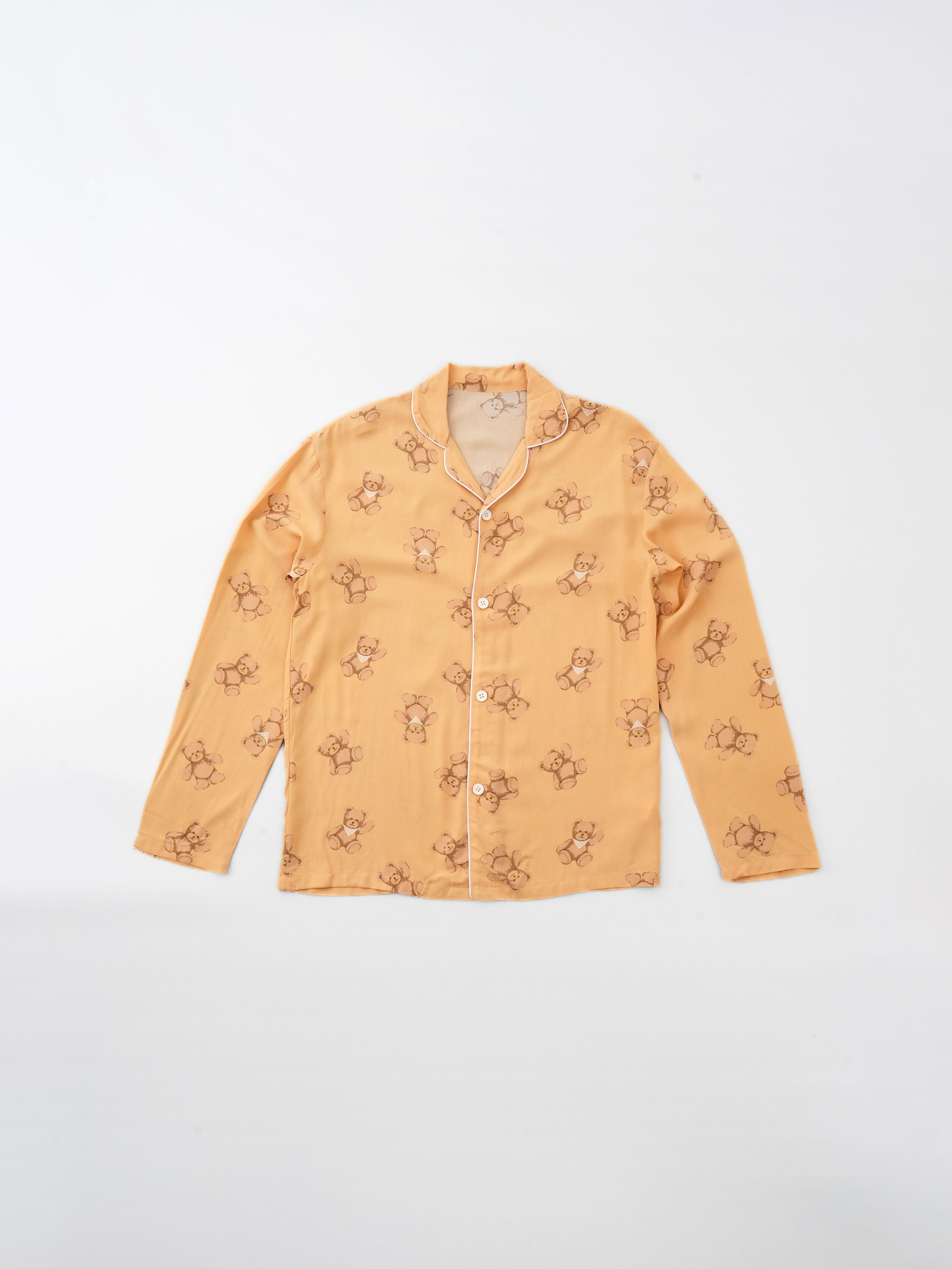[Common] Rayon pattern long sleeve top M yellow