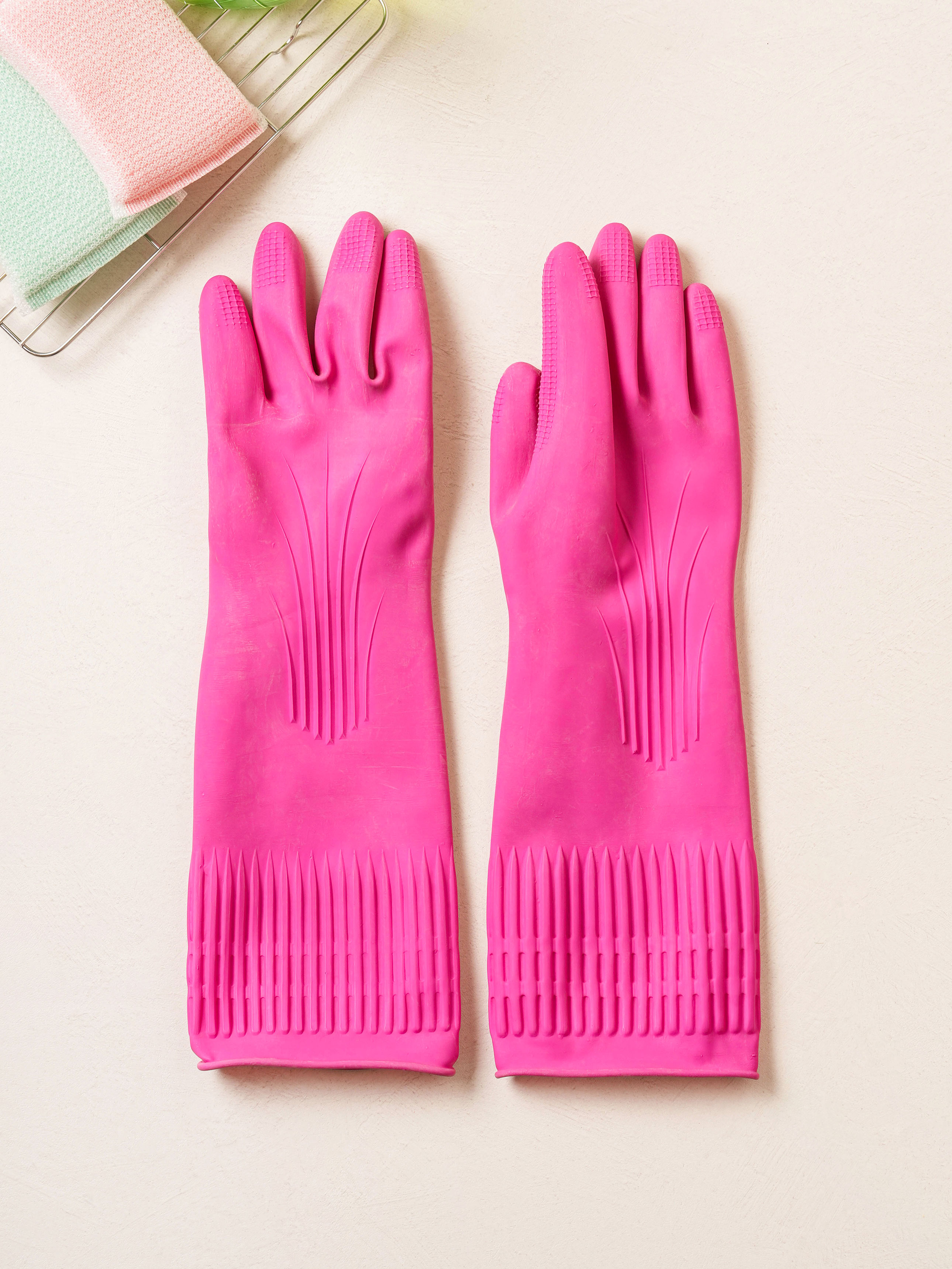 Large wrinkled rubber gloves