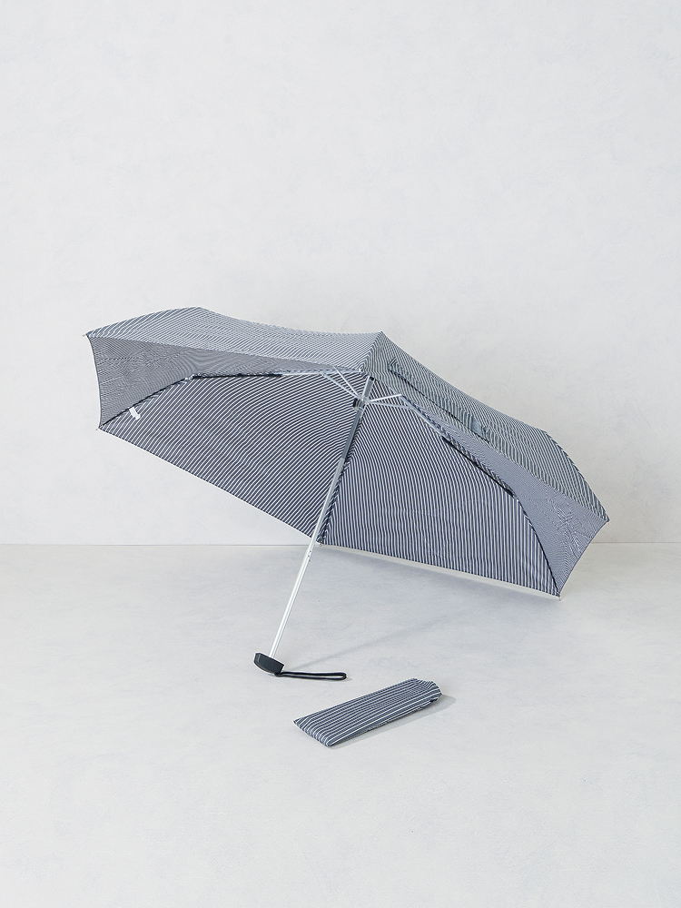 Striped flat 3-stage umbrella 6K 54 cm