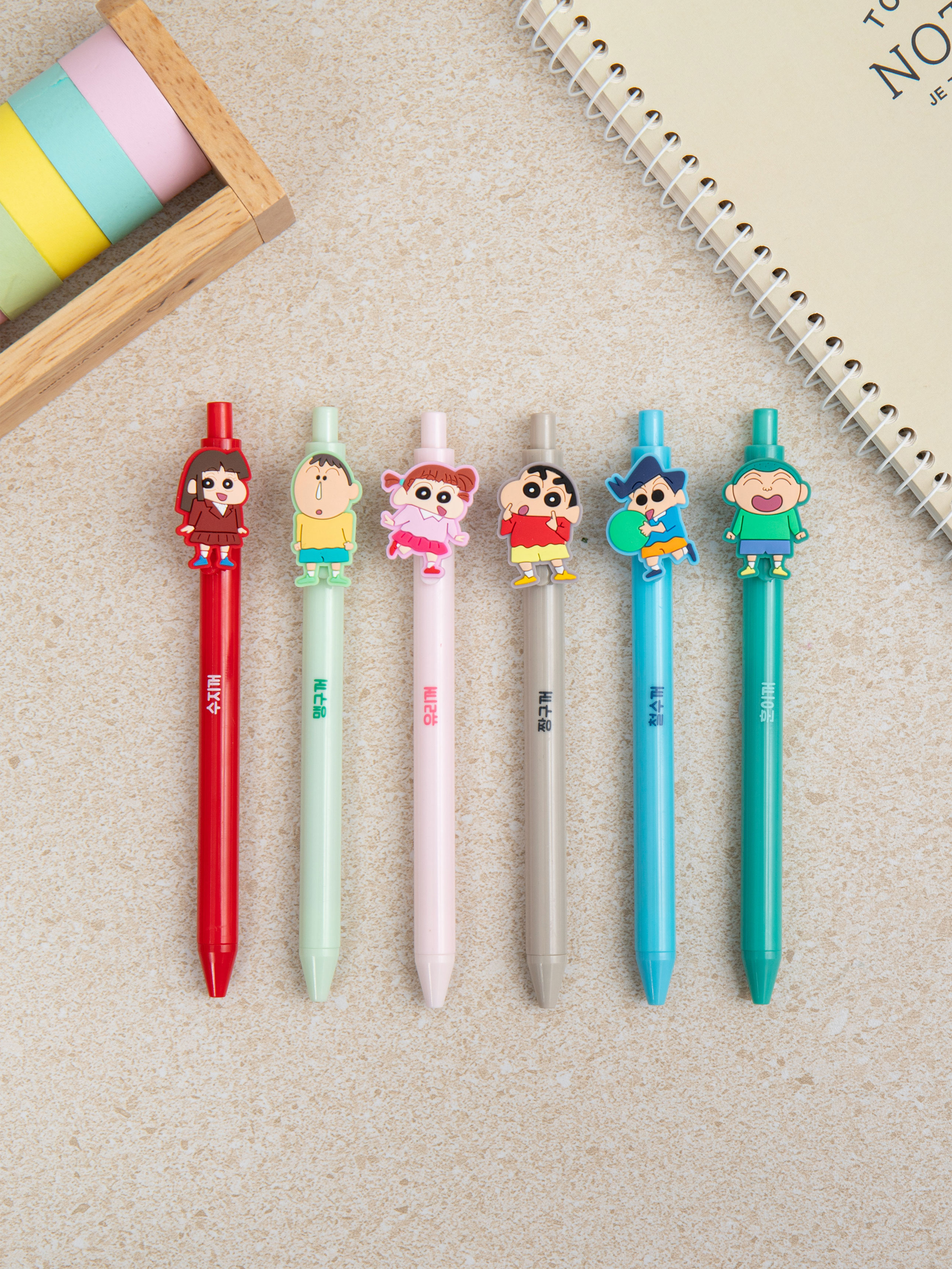 Placard knock-type color gel pen set
