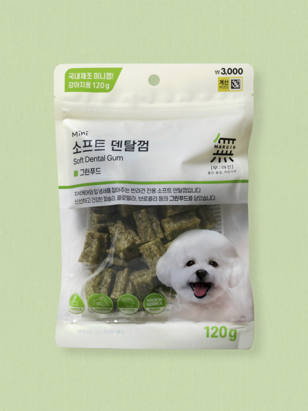 [Pet] Bow Wow Zero Margin Soft Dental Gum Mini 120 g Green Food