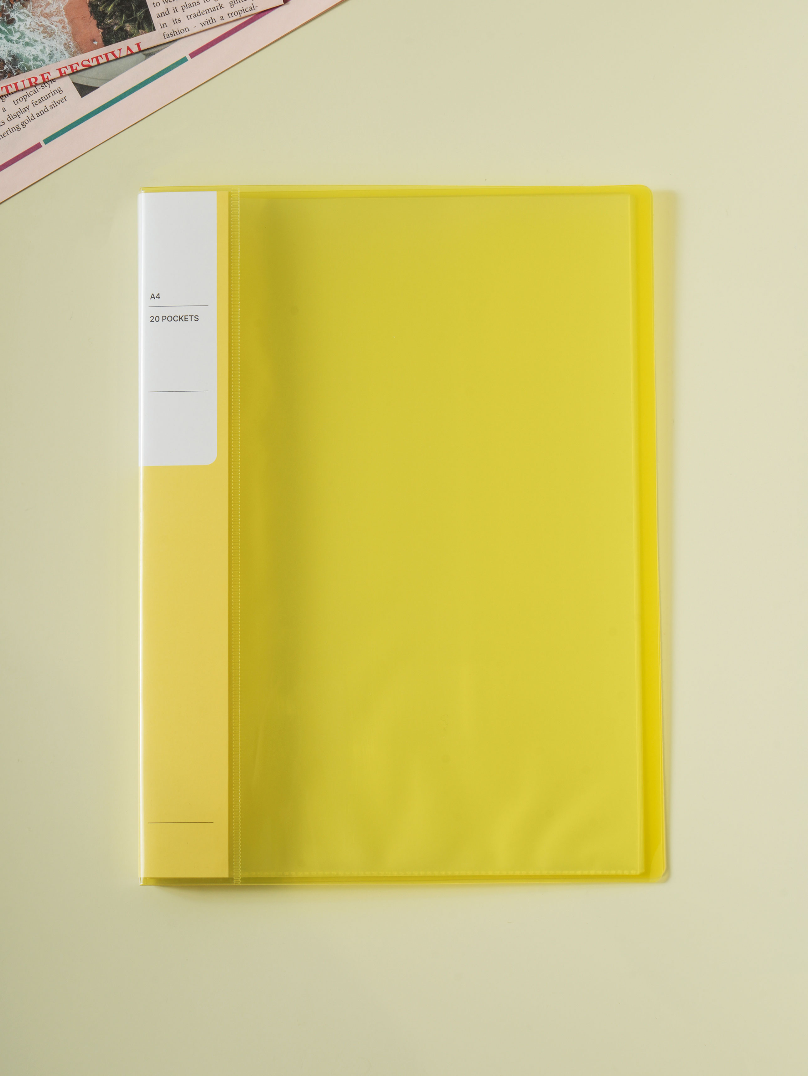 Adhesive Clear Files 20 Sheets Yellow