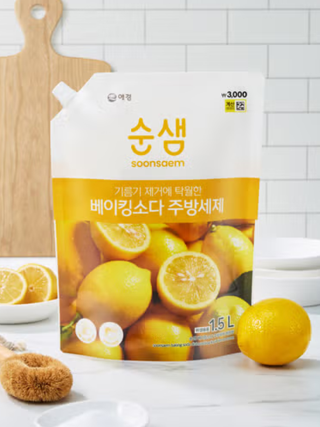 Sunsam Baking Soda Dishwashing Detergent 1.5 L Lemon Scent