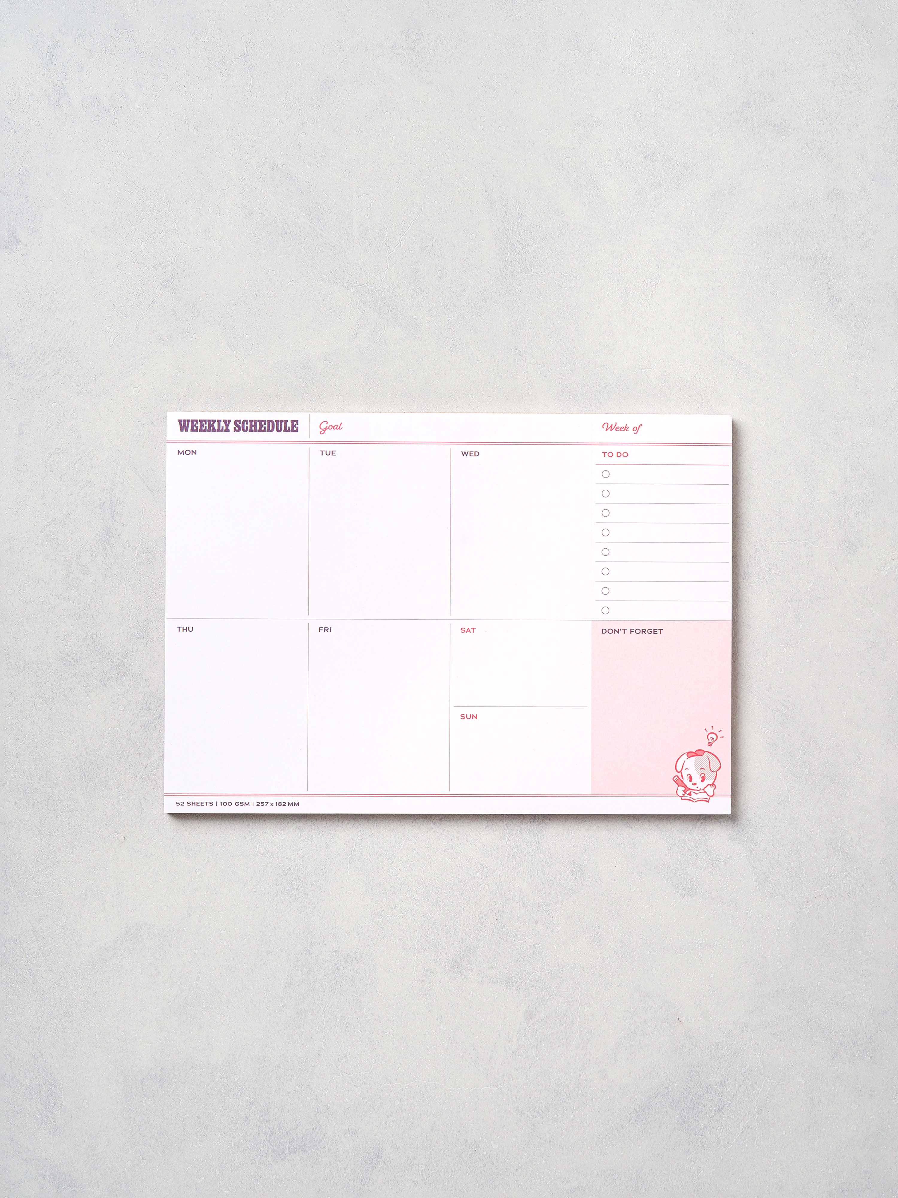Weekly Scheduler B5 52 pieces