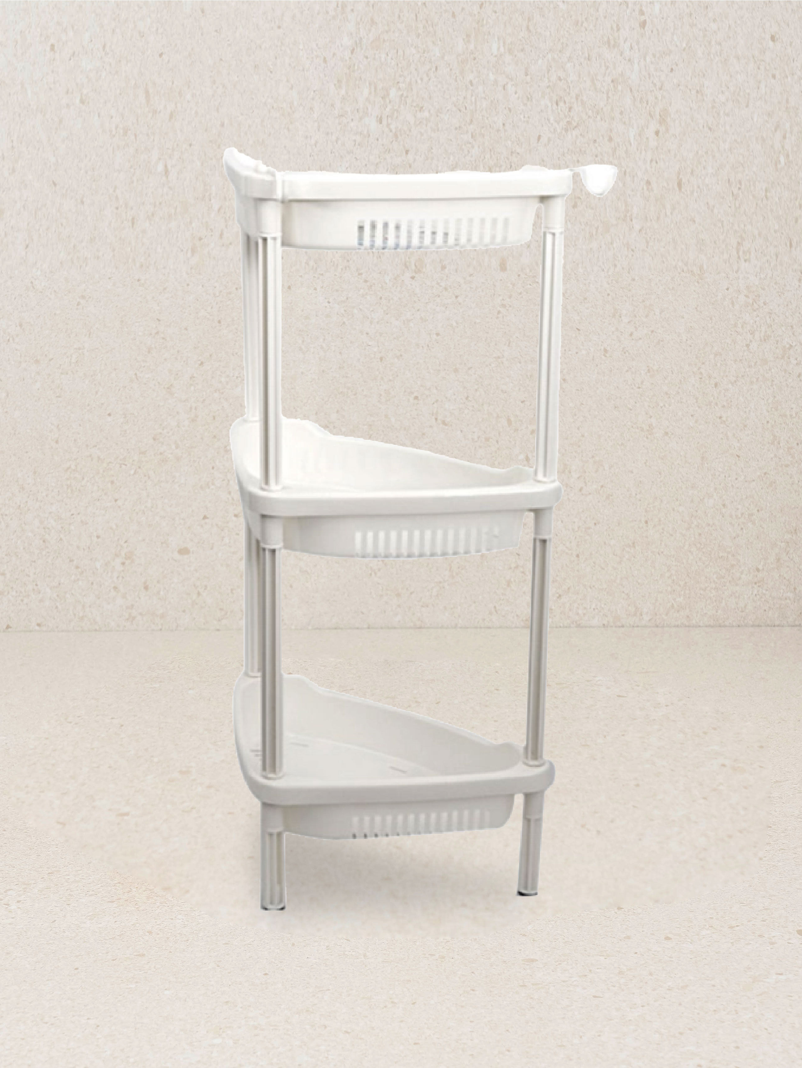 White 3-tier corner shelf