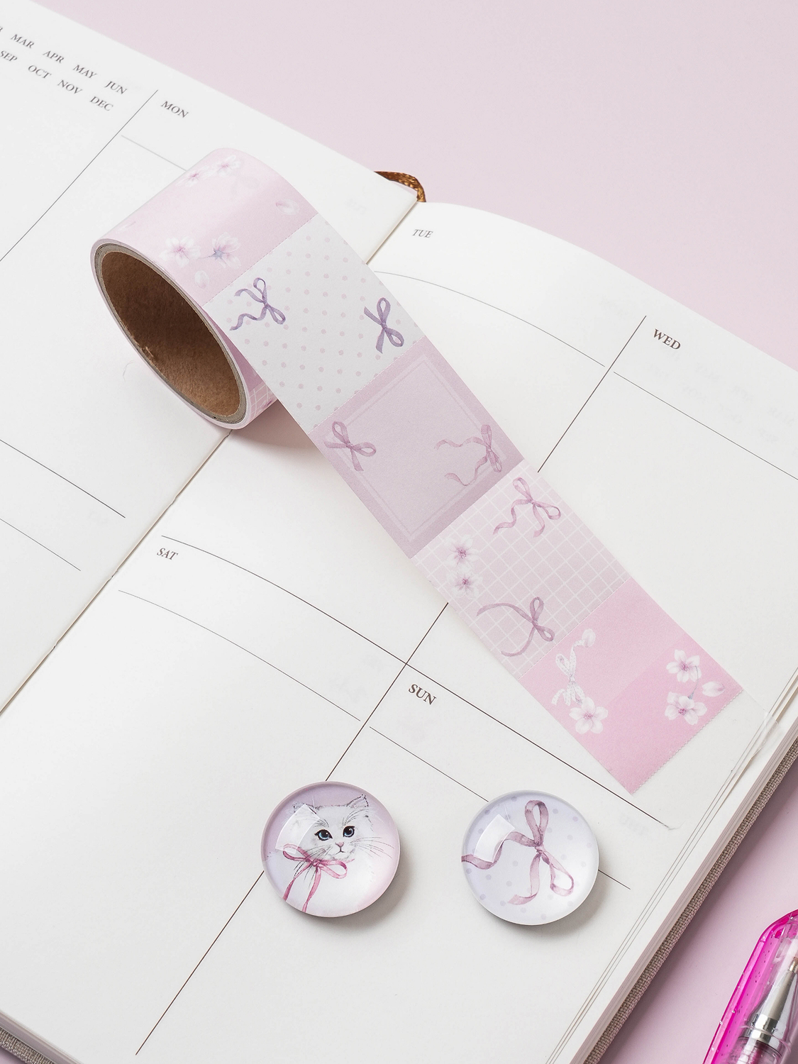 Cherry blossom re-adhesive roll memo stickers 50 sheets