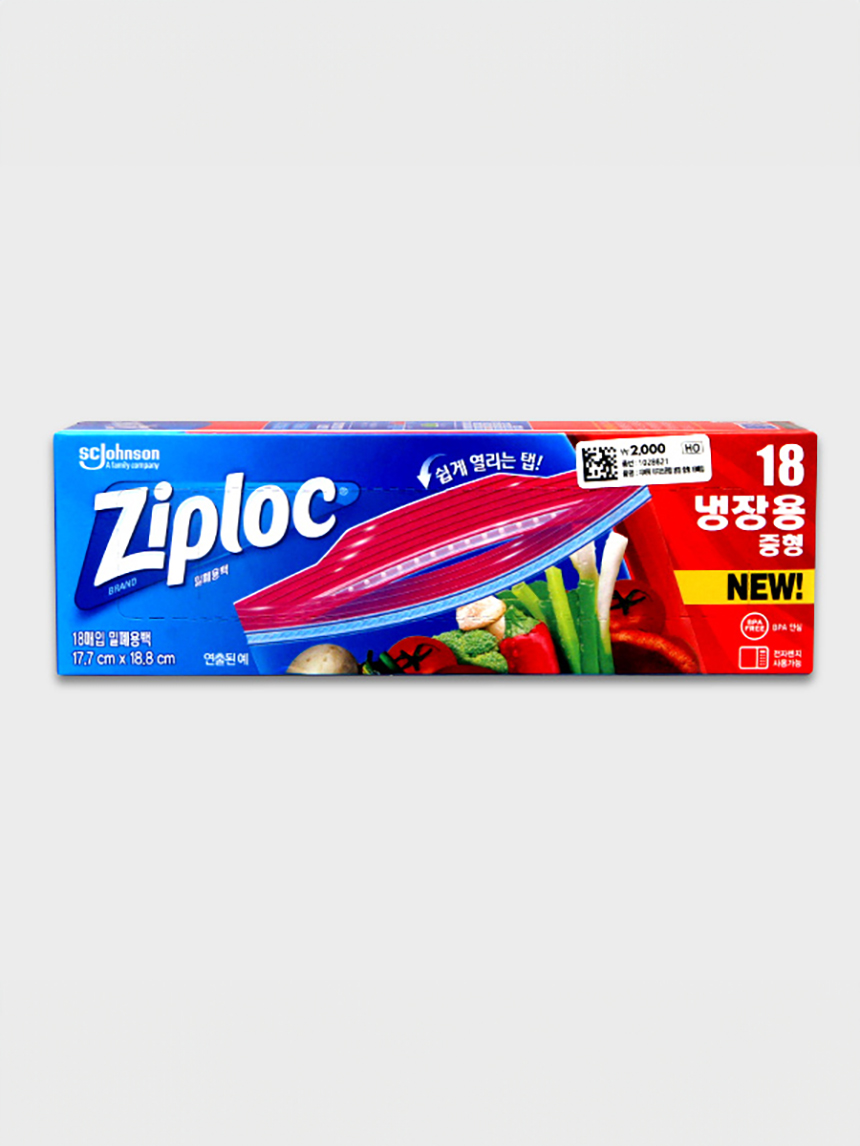 Ziploc Easy Open Tab Refrigerated Medium Size 18 Sheets