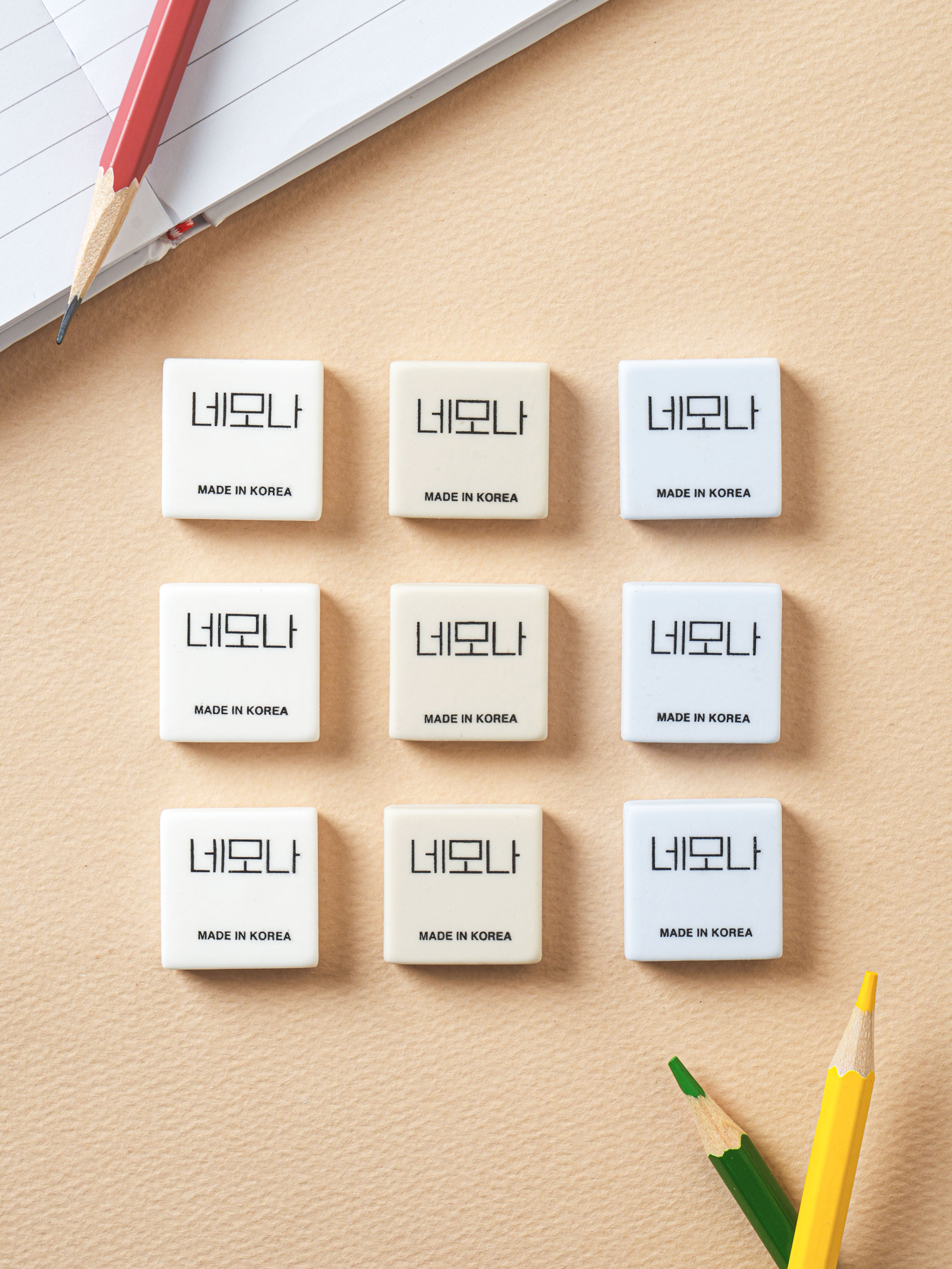 9 square erasers