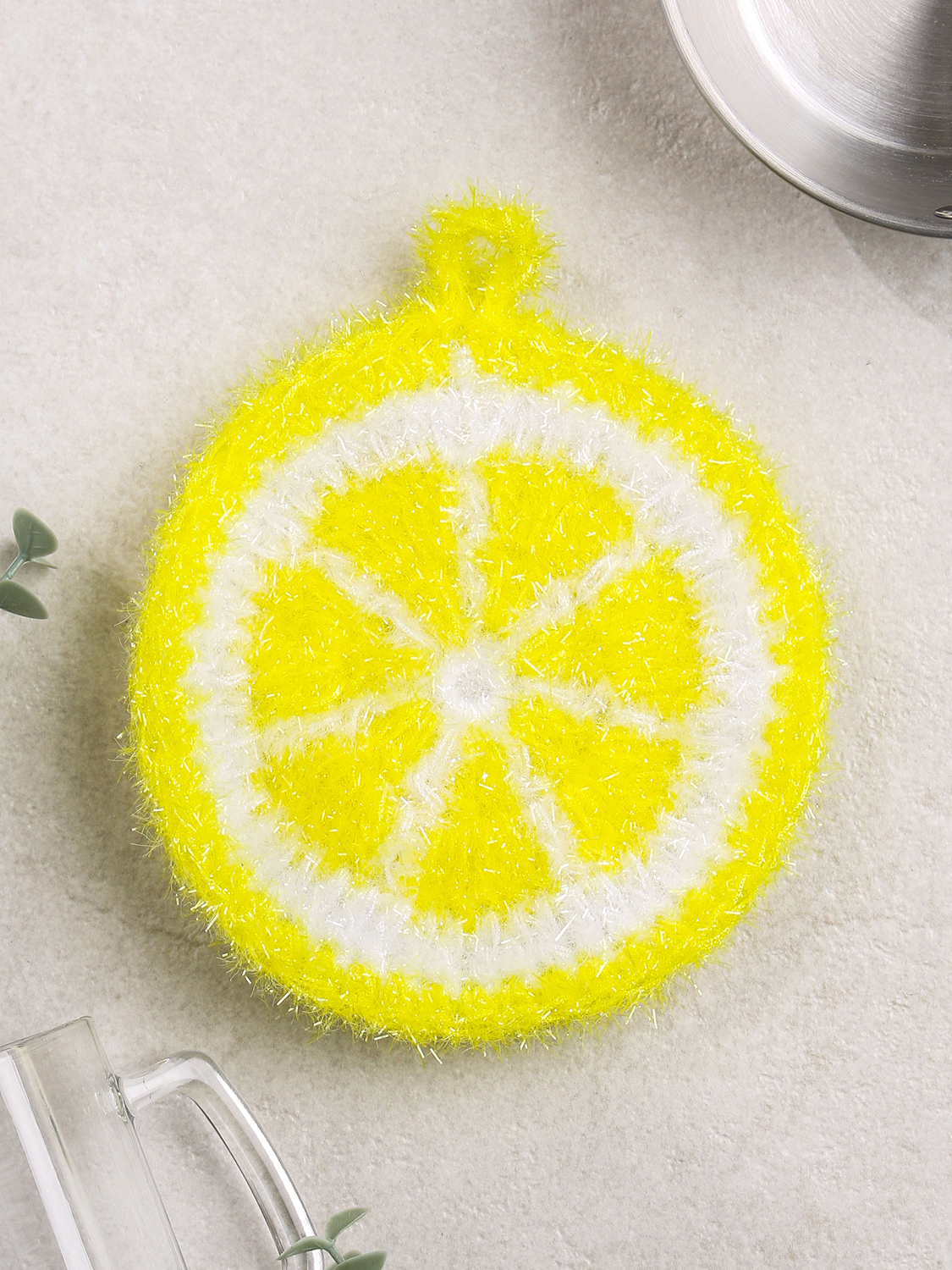 Fruit hand-knitted scrubber