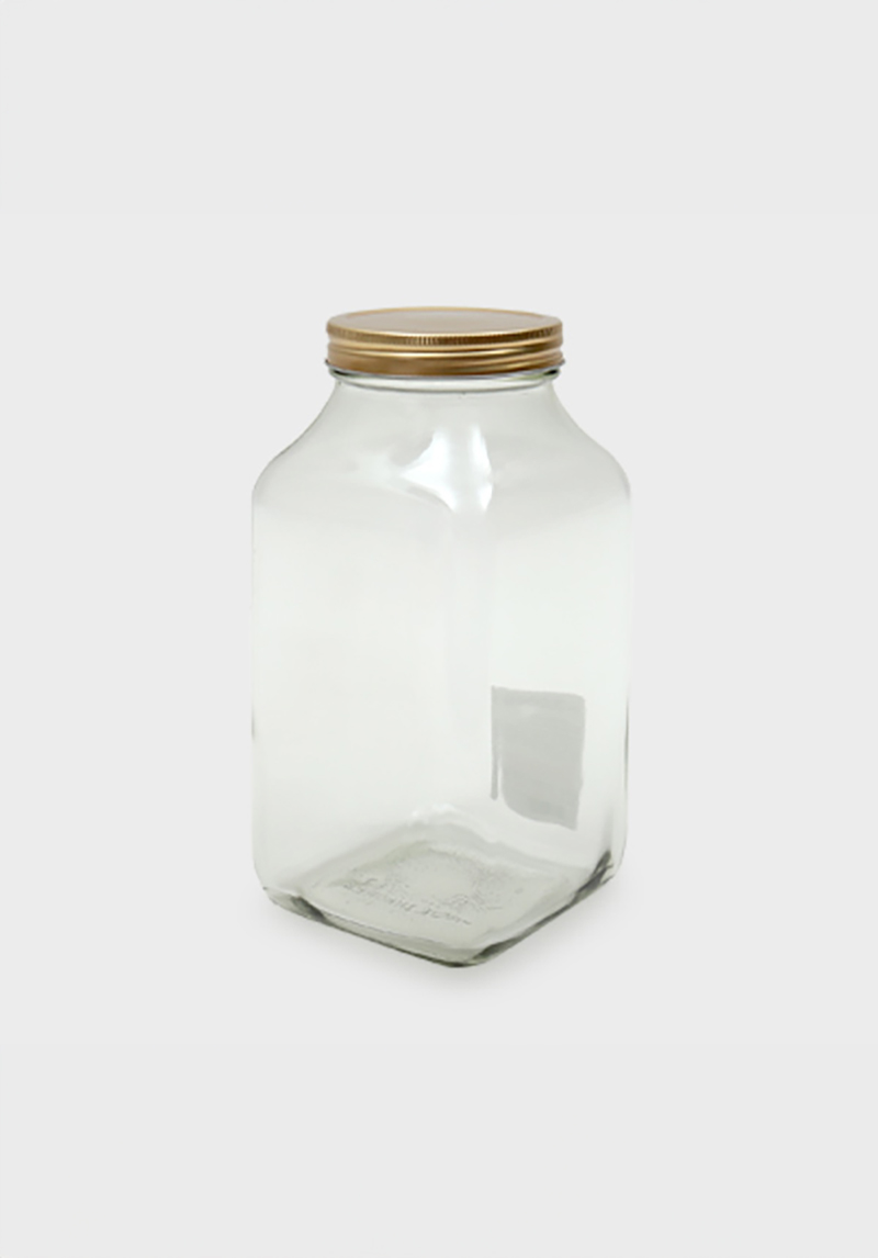 Steel cap square storage container 2L