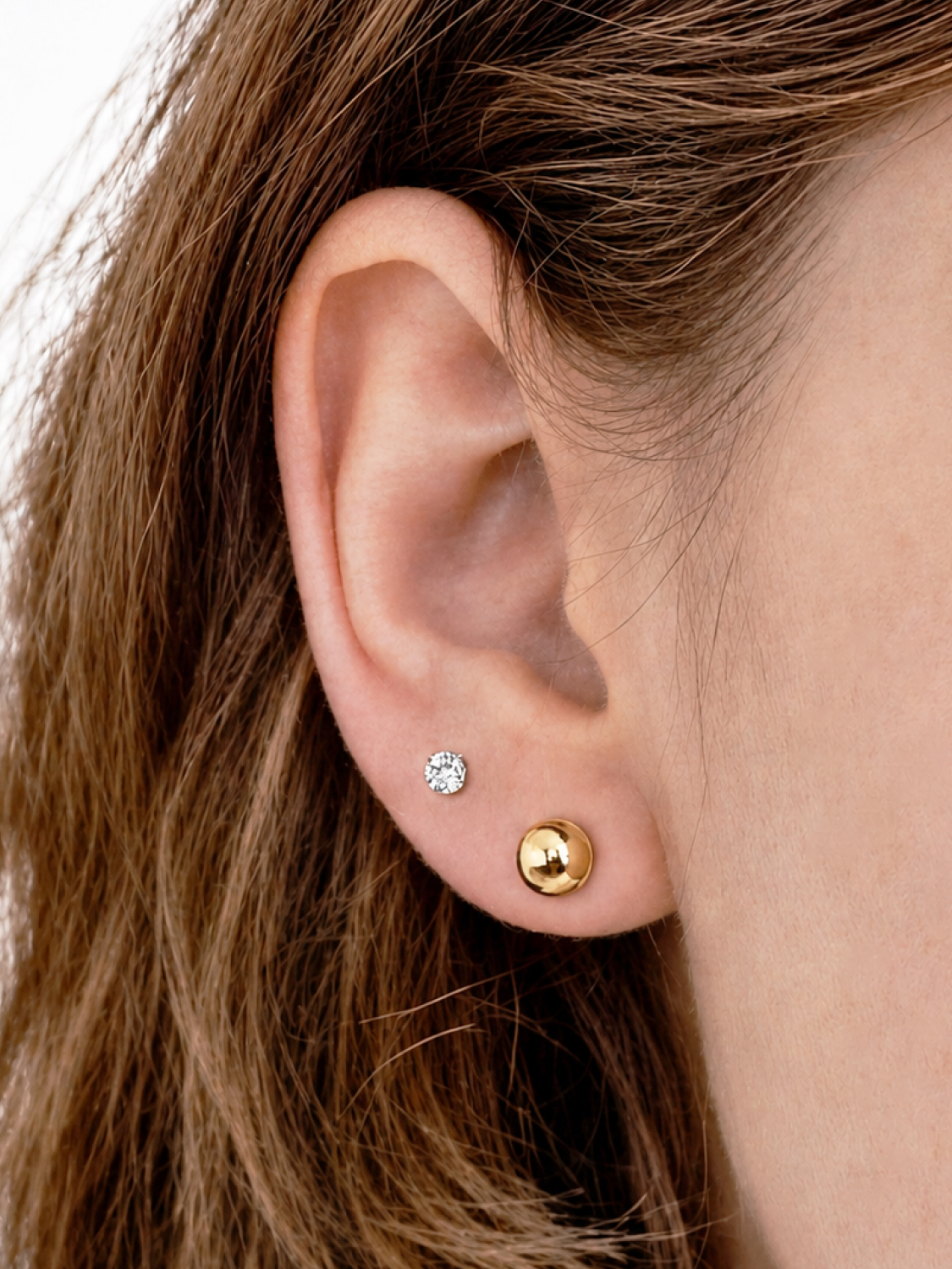 Soui cubic ball gold earrings (2 pieces)