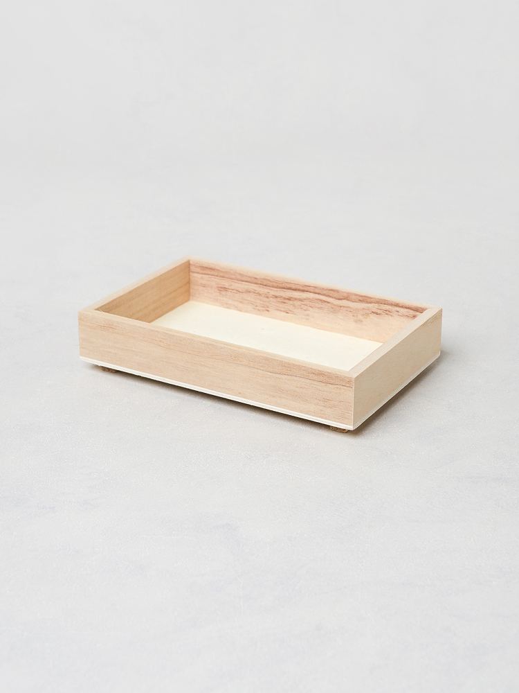 Small stacked paulownia wood storage box