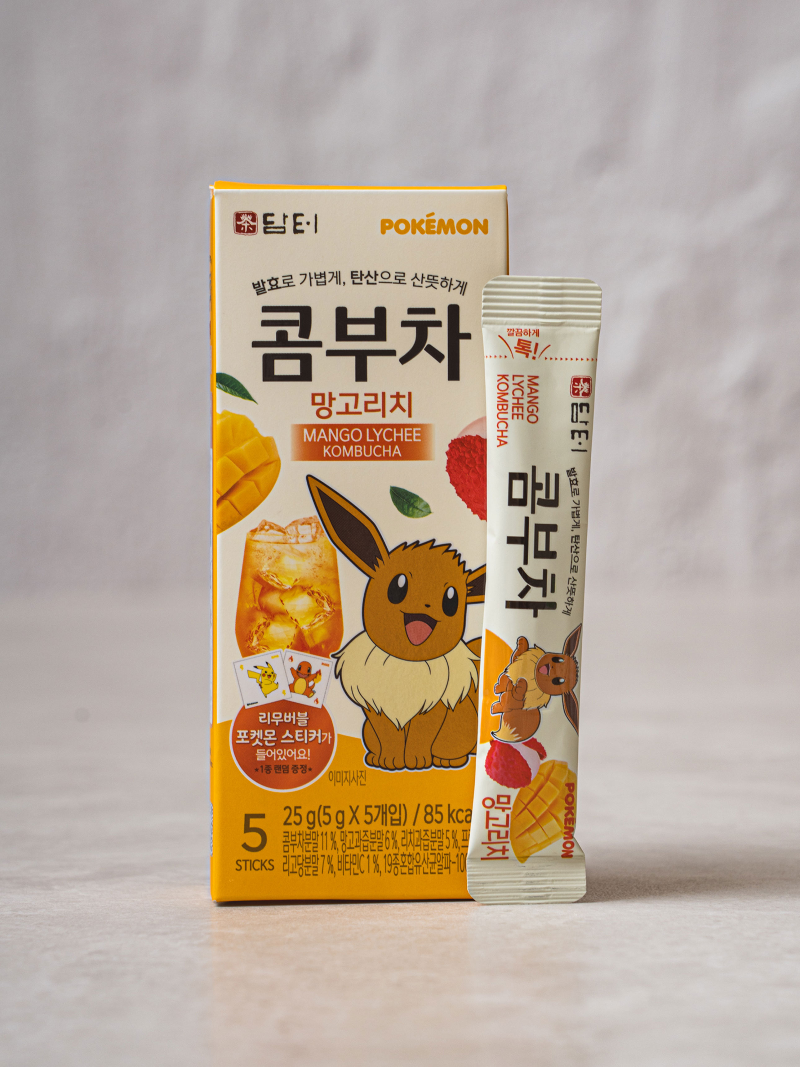 Damteo Pokemon Kombucha 5 pack Mango Lychee