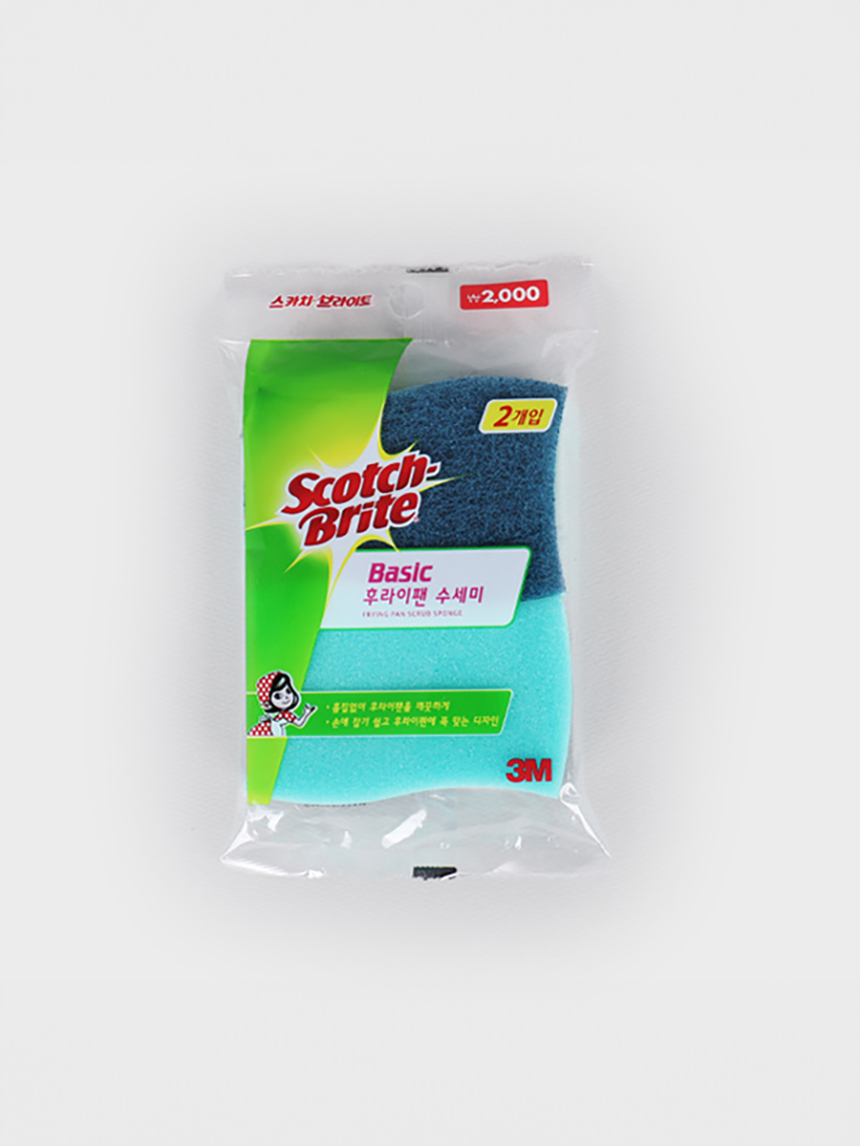 3M Scotchbrite Basic Frying Pan Scrubber 2pcs