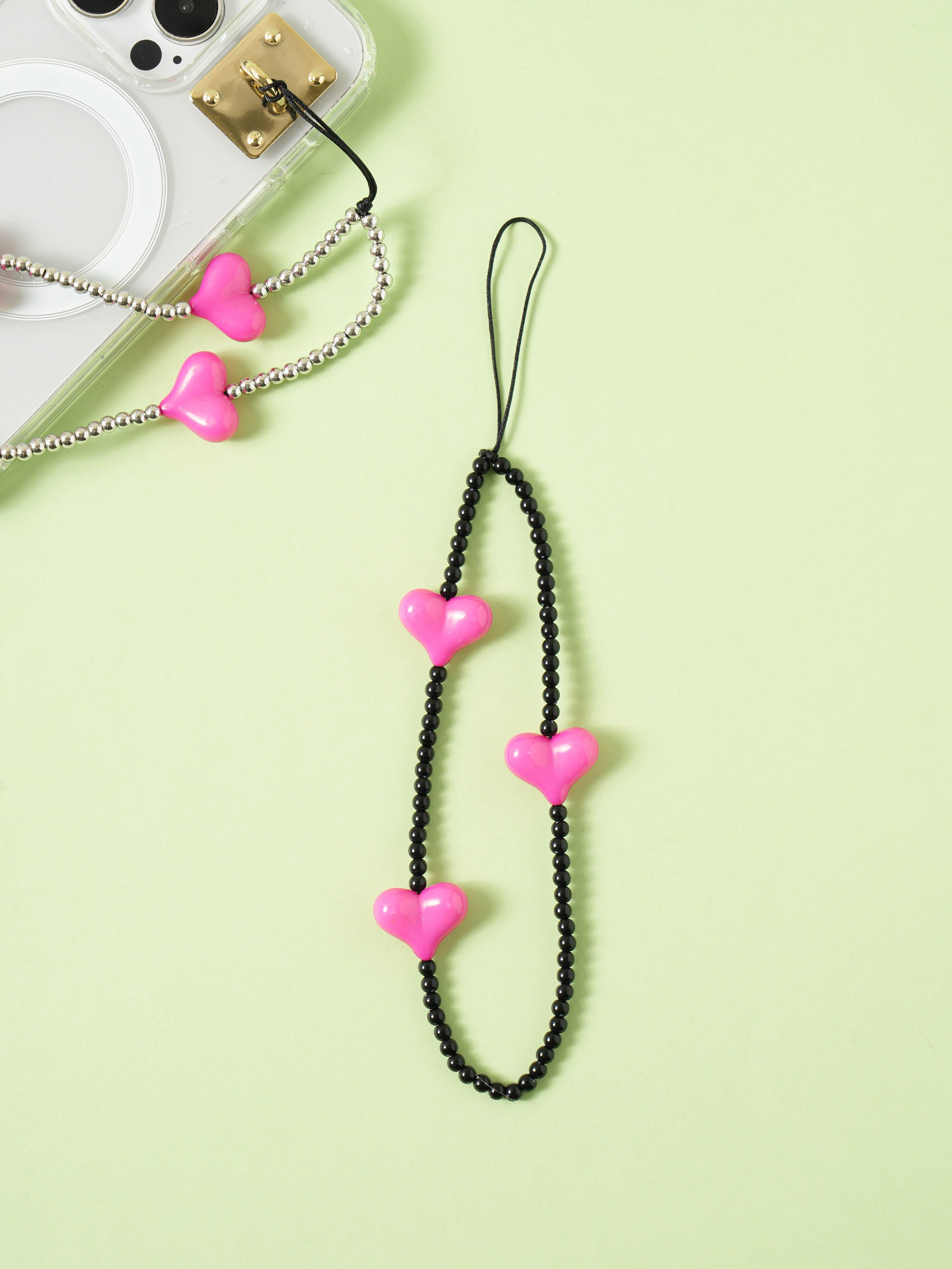heart bead keyring