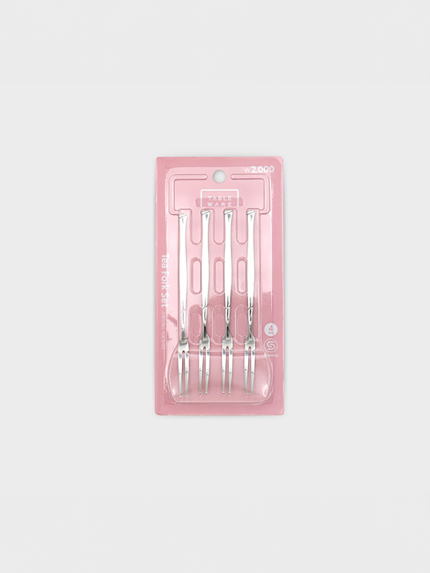 4 stainless steel leaf tea forks