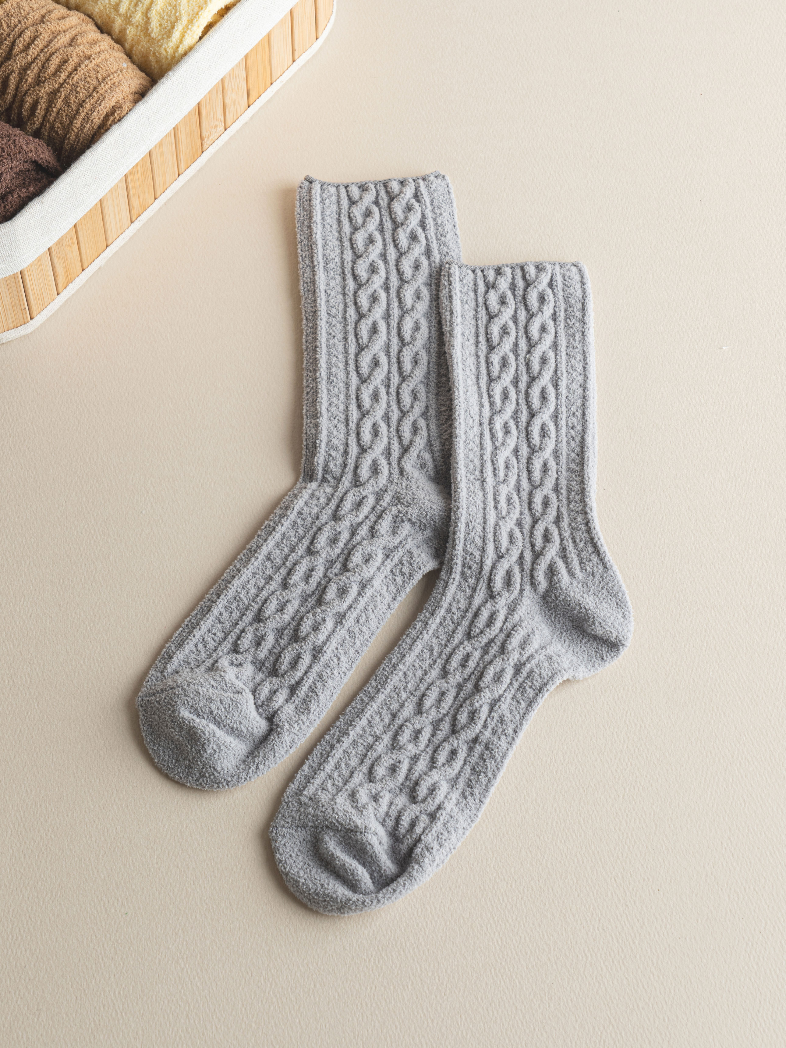 GGRN no-compression twist sleep socks gray