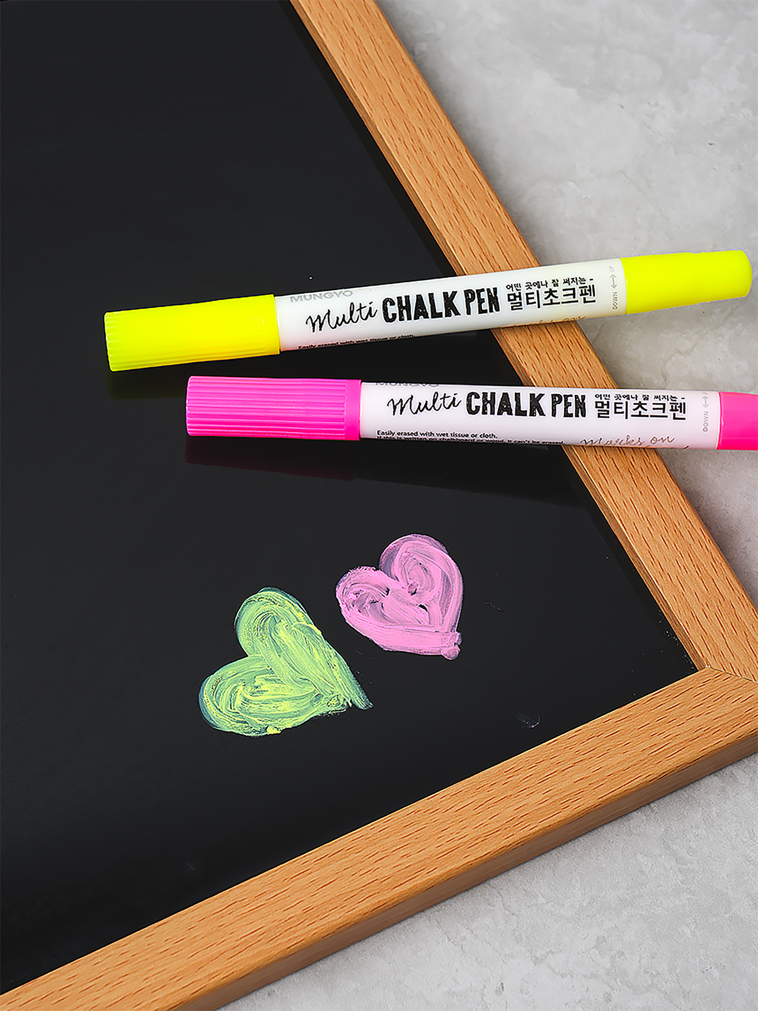 Mungyo Multi Chalk Pen Yellow Pink 2pcs