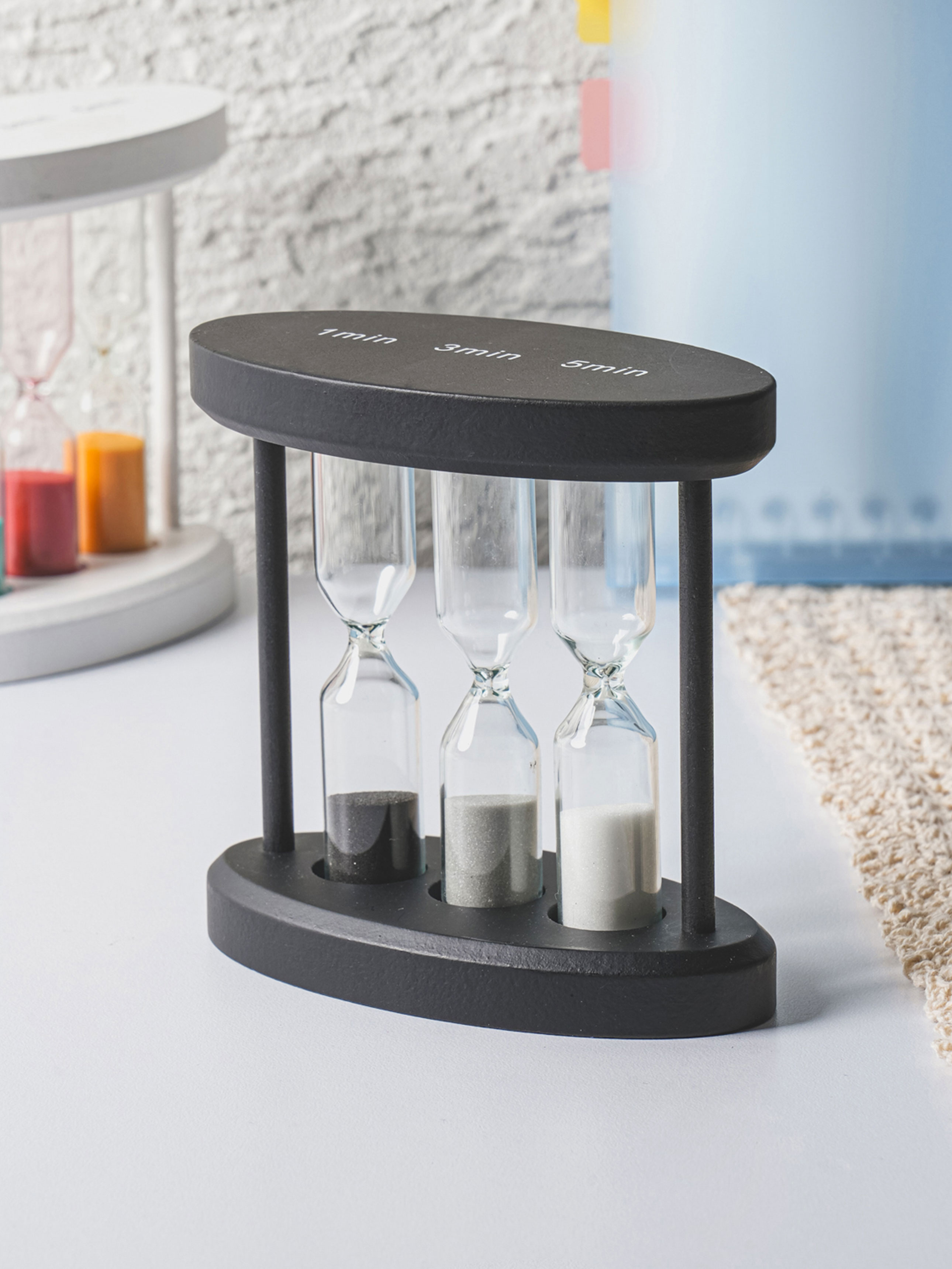 1 minute/3 minutes/5 minutes integrated wood hourglass