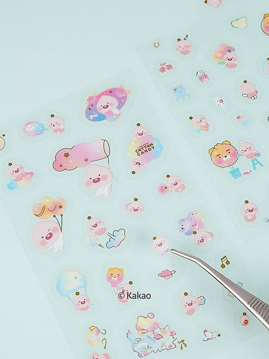 Little Kakao Friends transparent stickers 3 pieces