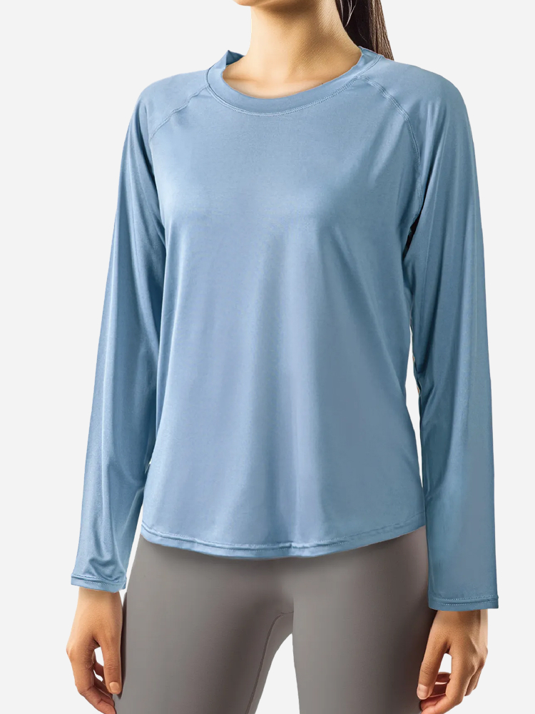 [Women] Loose fit long sleeve L blue