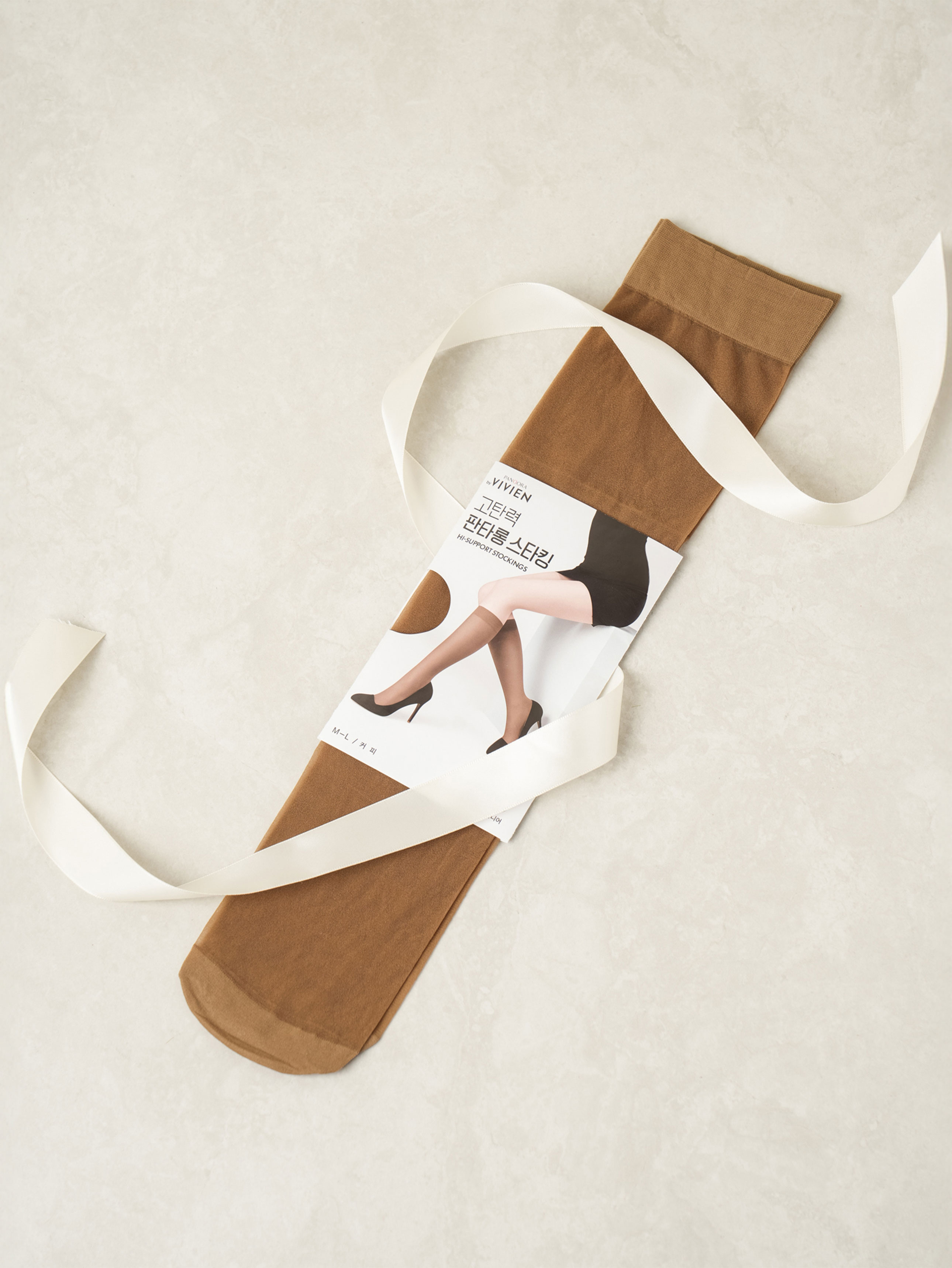 Pandora by Vivien Pantaloon stockings coffee color