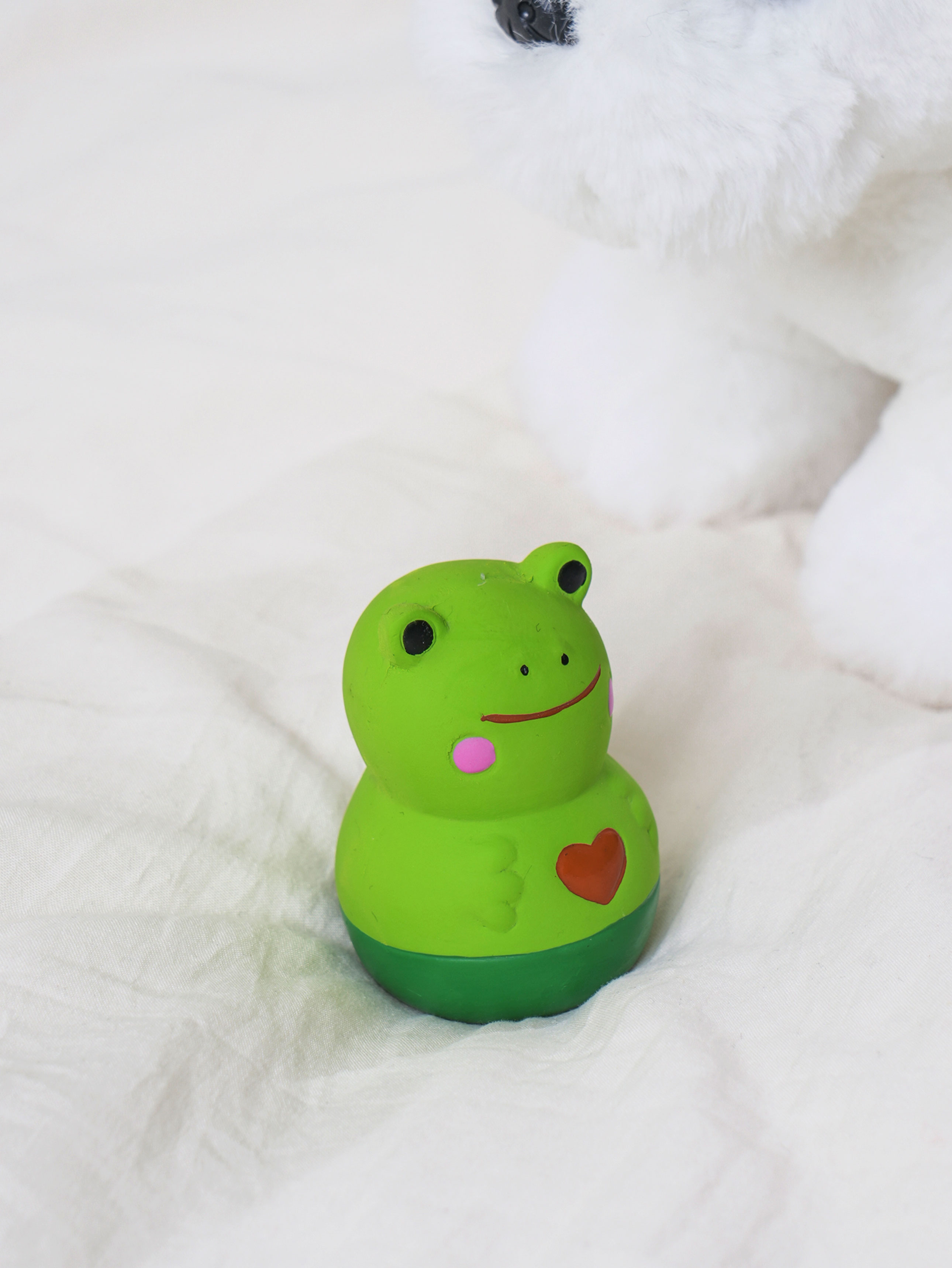 [Pet] Latex frog-shaped roly-poly squeak