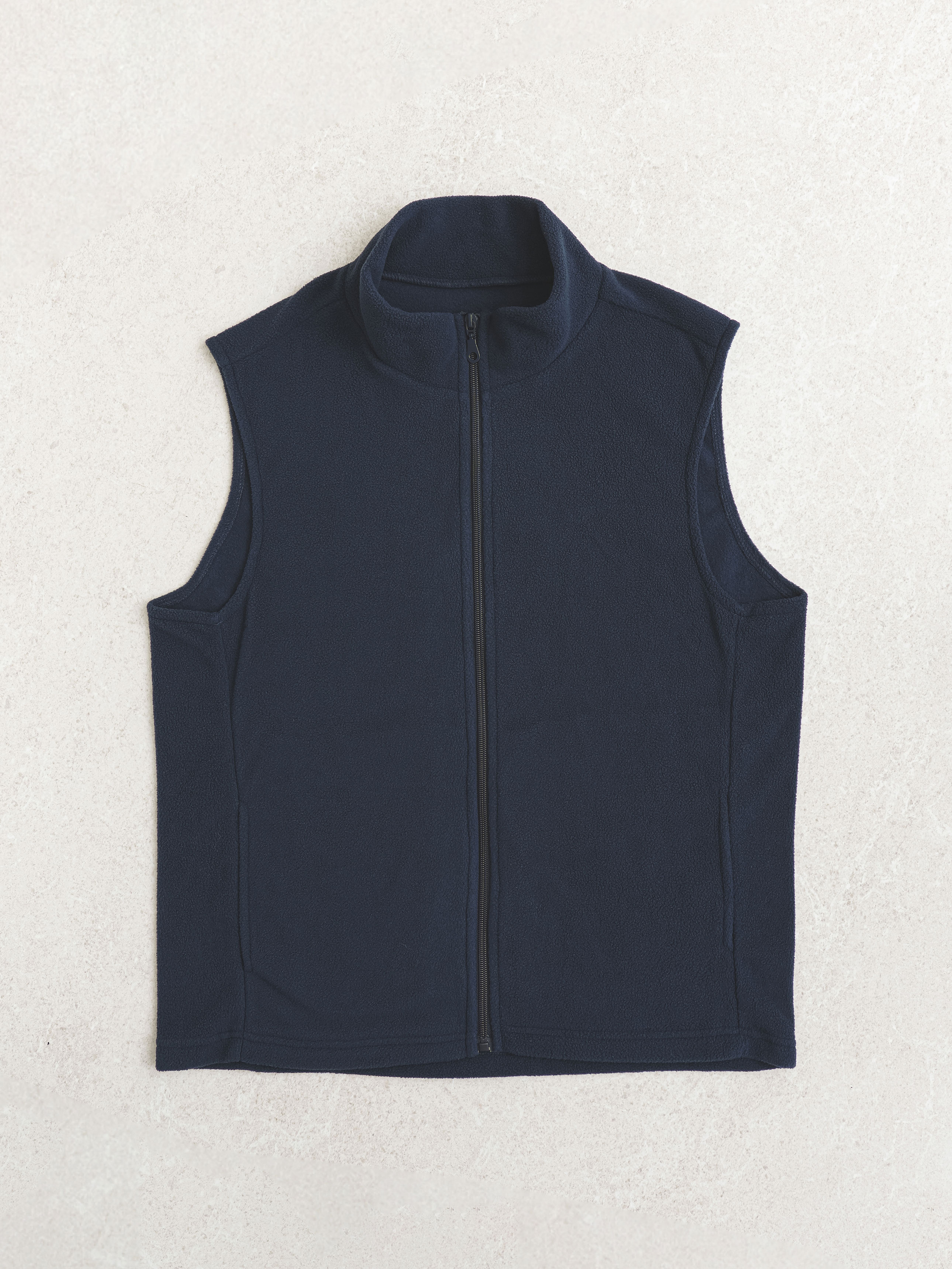 Fleece Zip-Up Vest M Navy