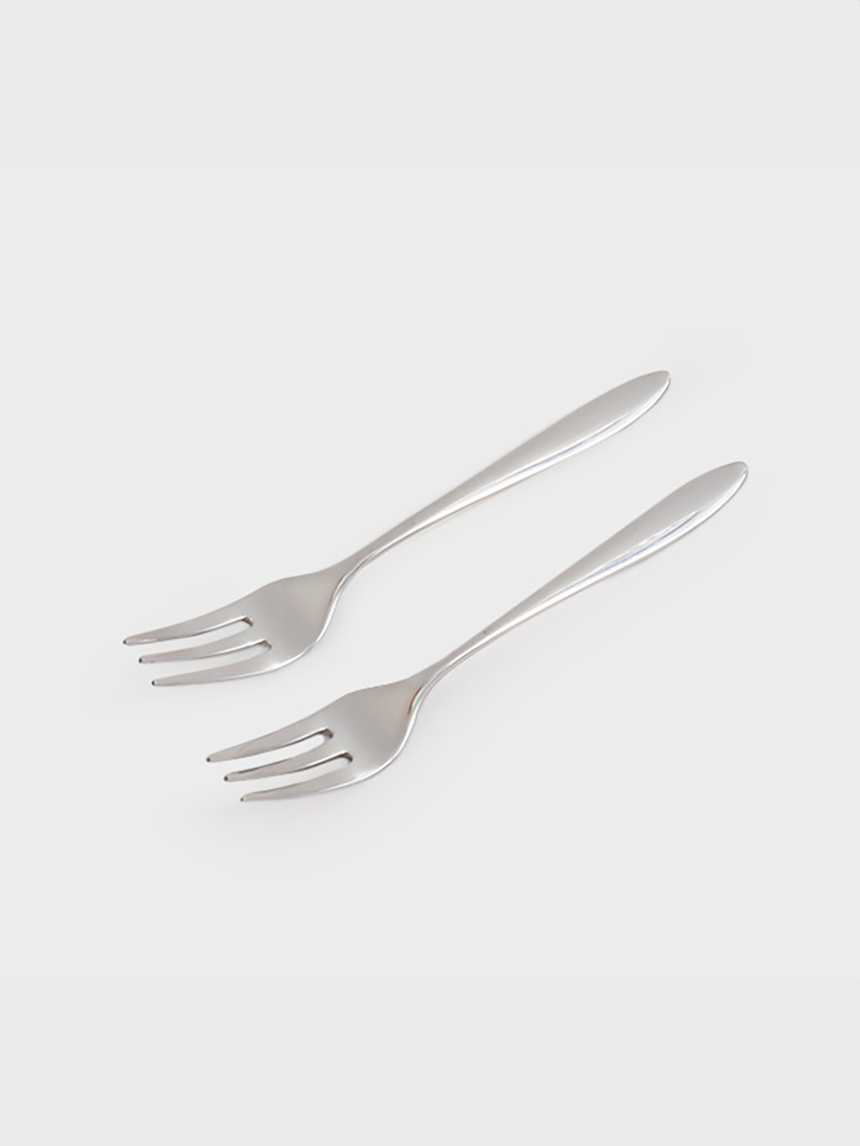2 stainless steel forks