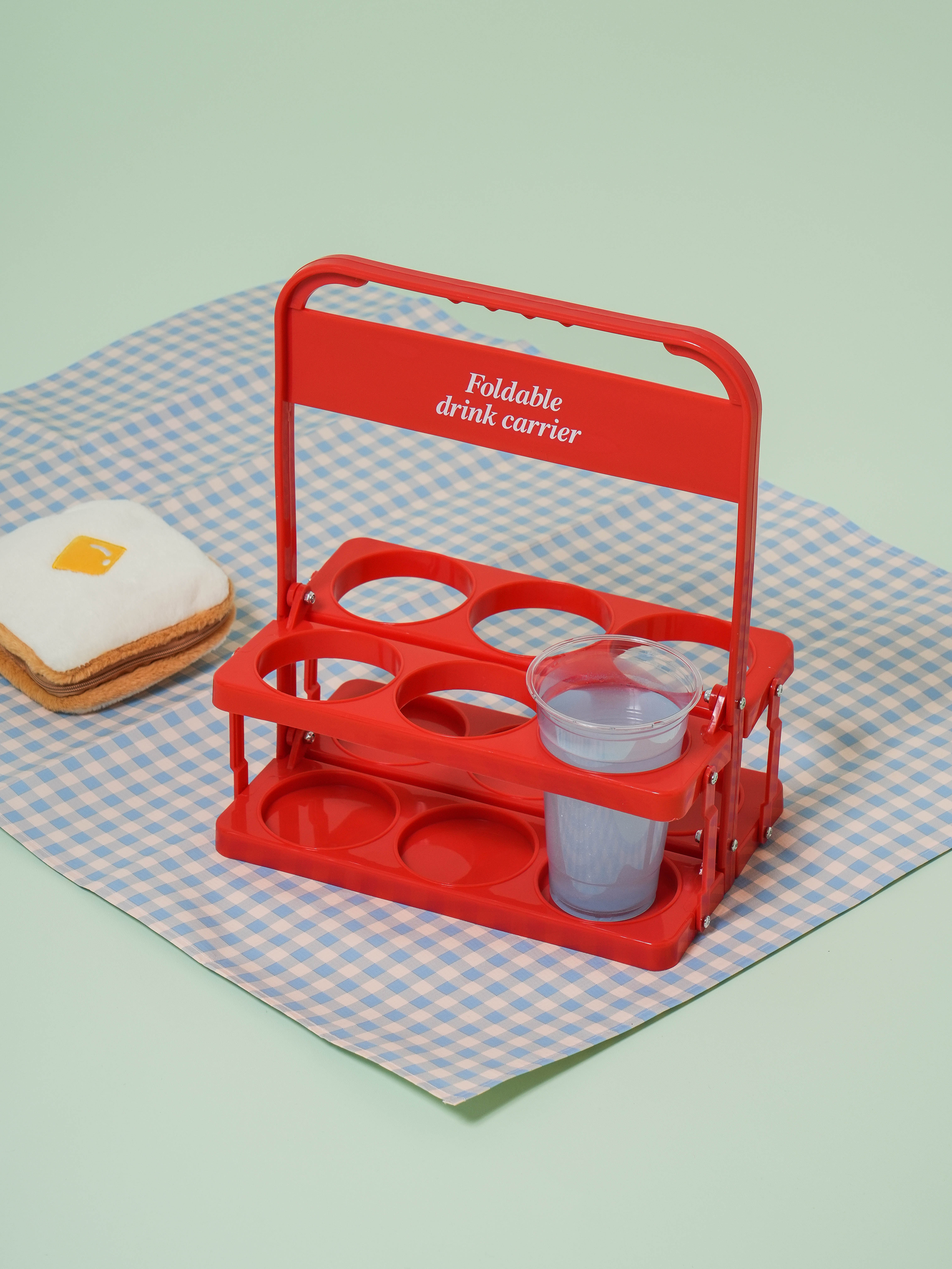 6-piece spring picnic foldable beverage carrier