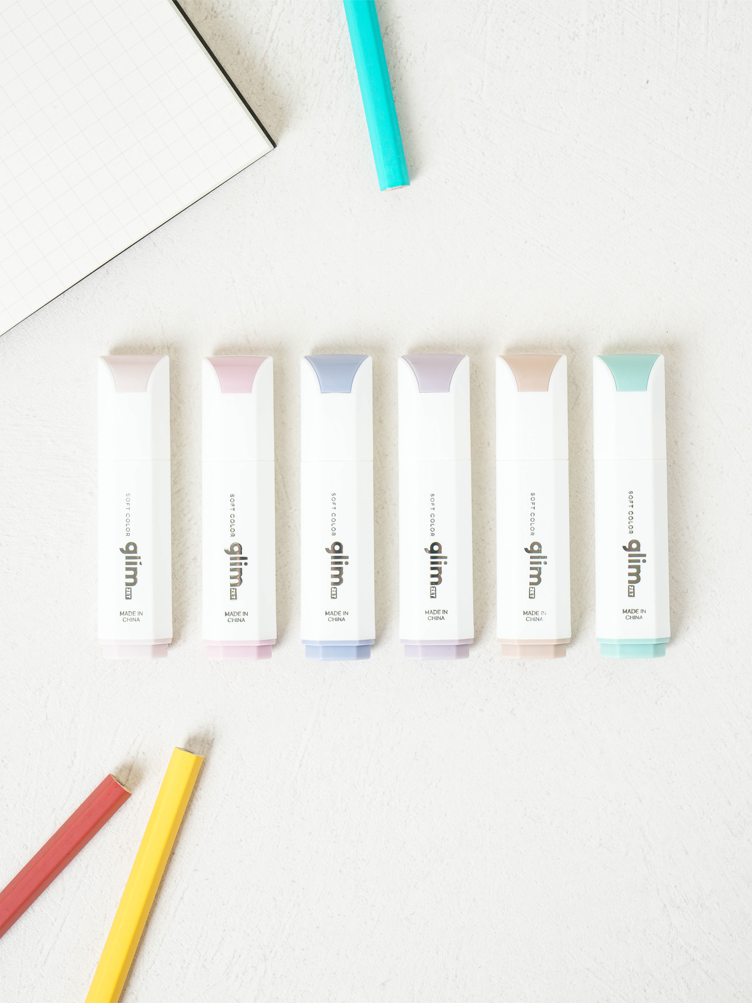 6 mini square highlighters