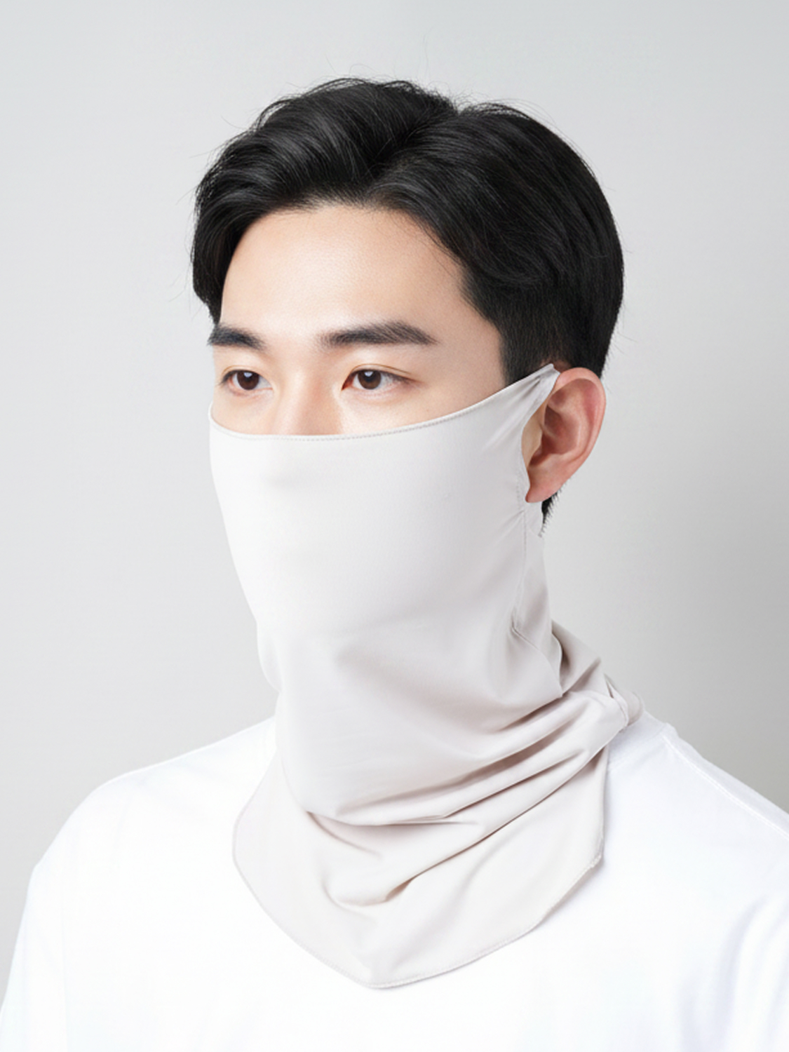 [UV 최대 99% 차단] 냉감 귀걸이식 롱 스카프 연그레이