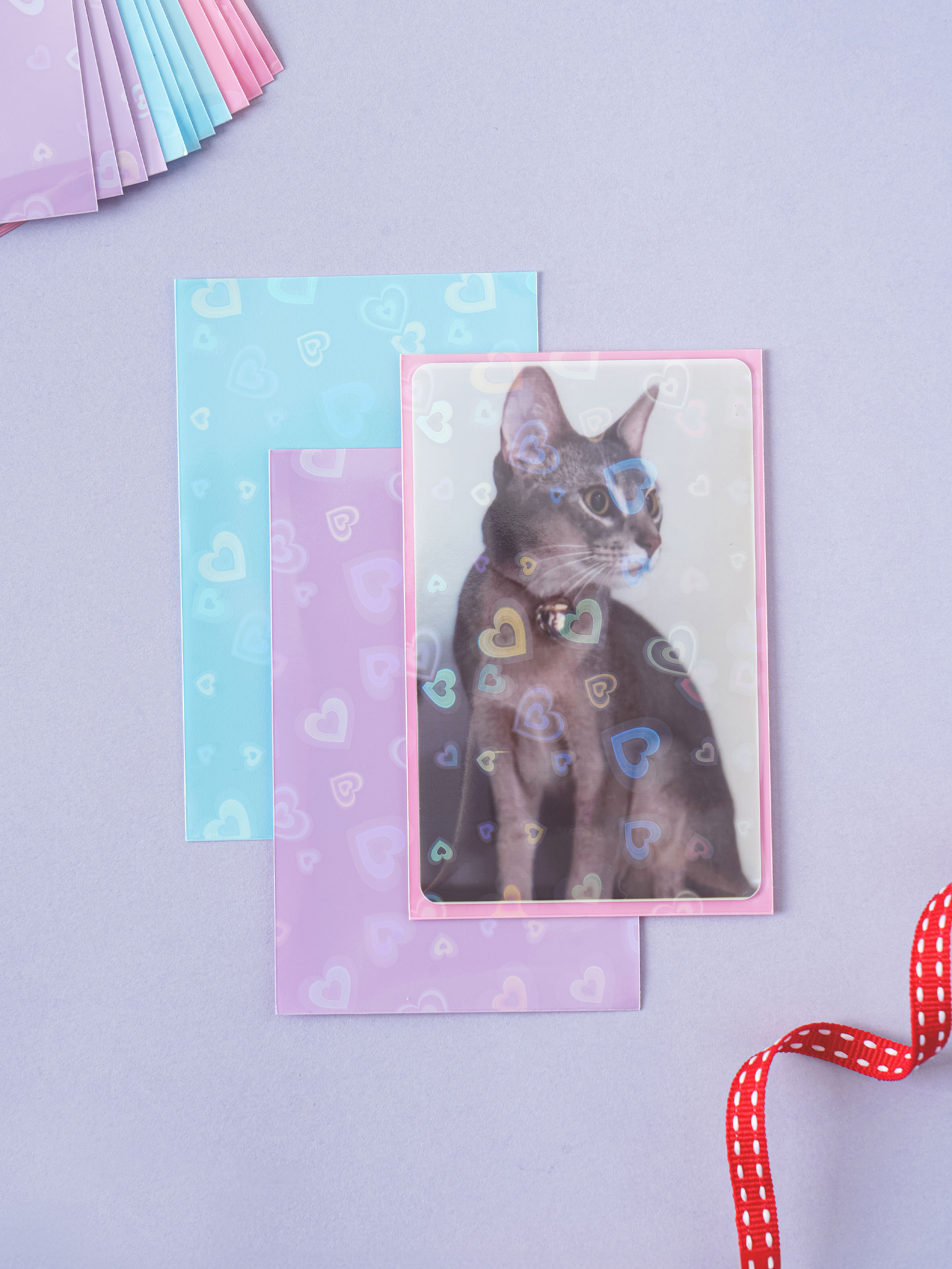 Polkku photo card mini sleeve 15 sheets color hologram