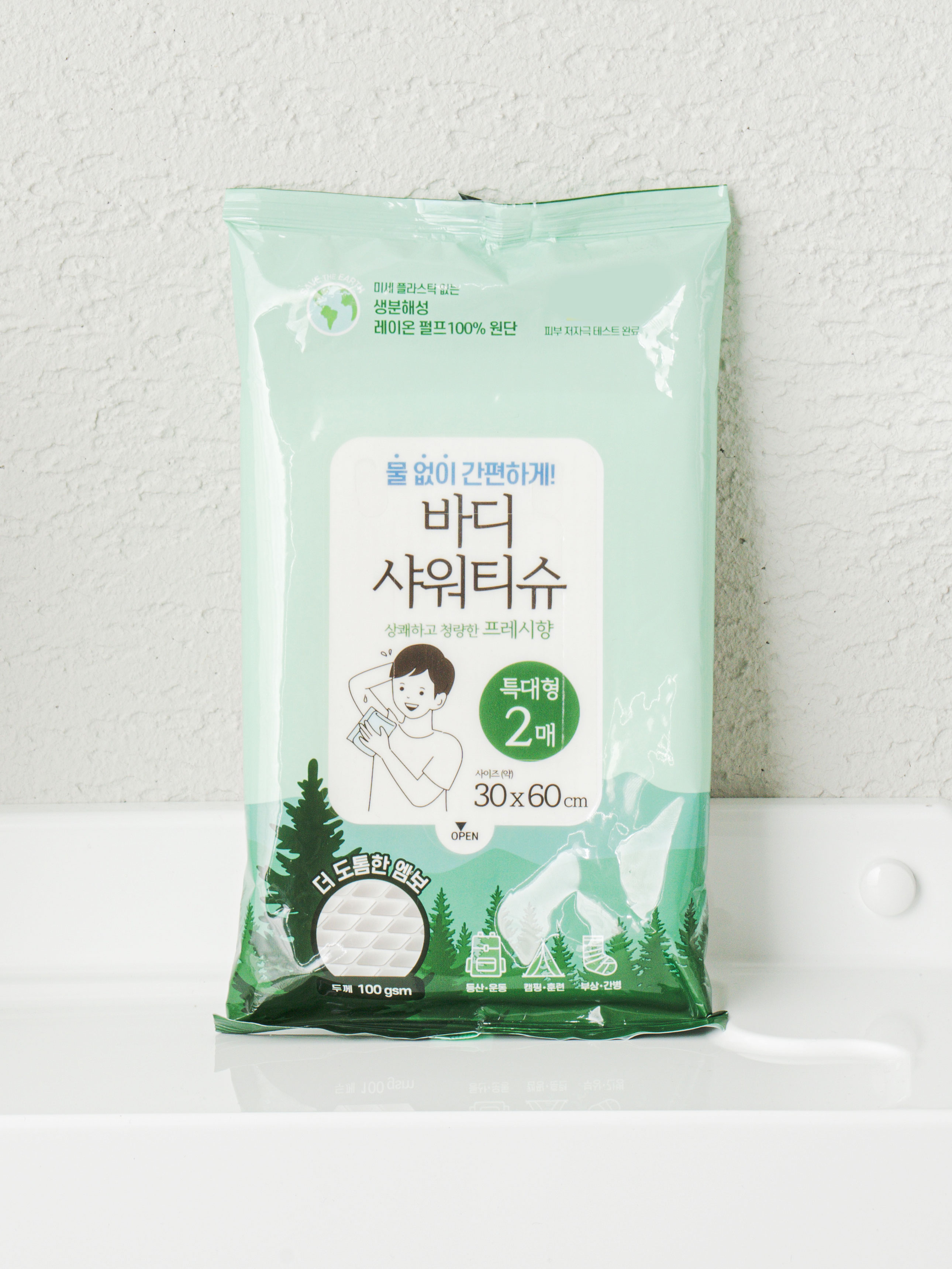 엠메이데이 바디 샤워 티슈 프레시 향 2매입