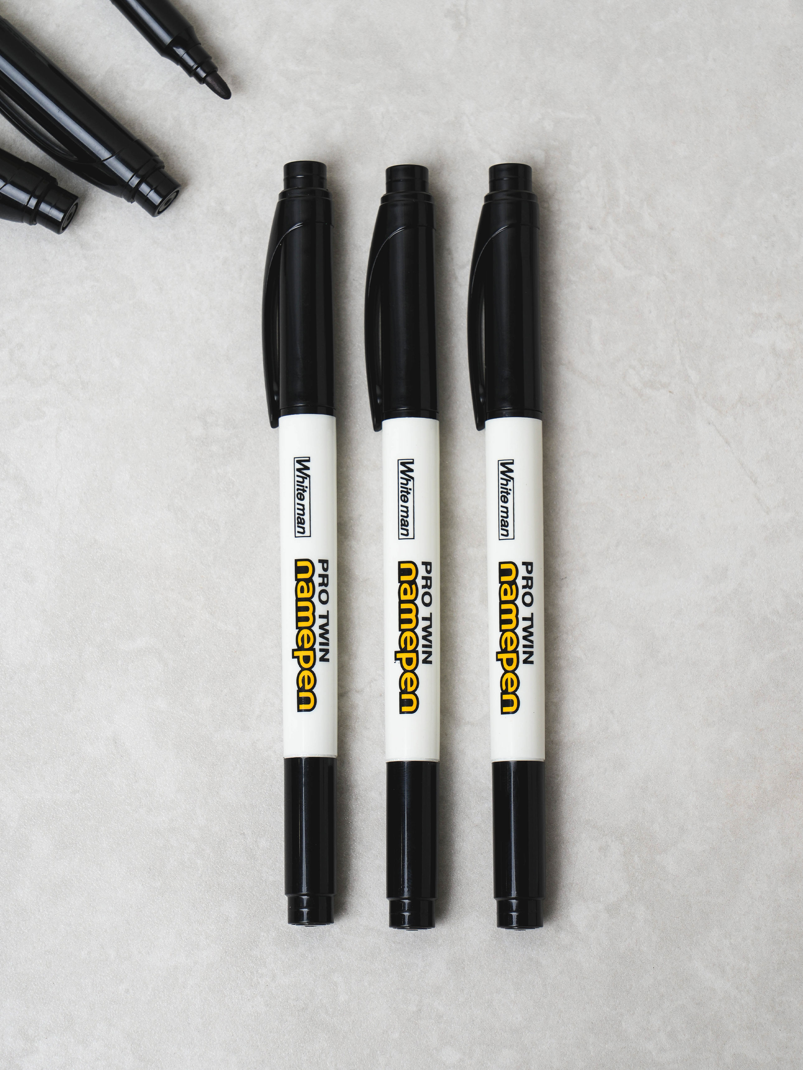 Twin Name Pen Black 3P