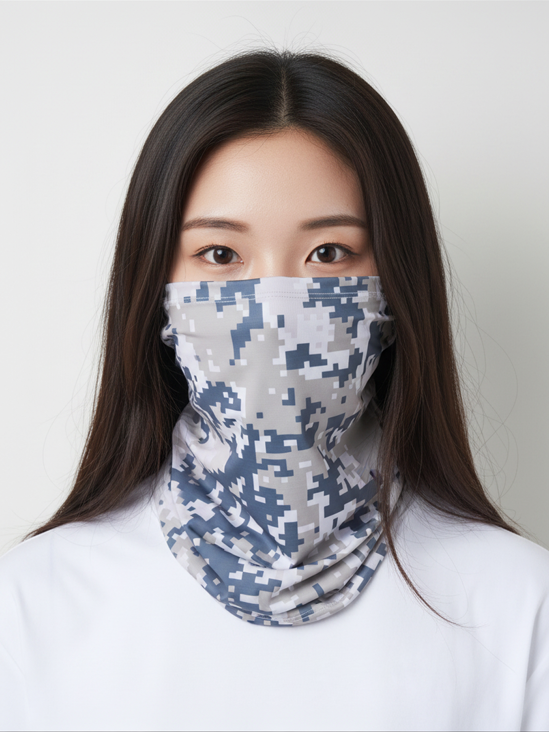 [Blocks up to 97% of UV] Camo sports scarf khaki