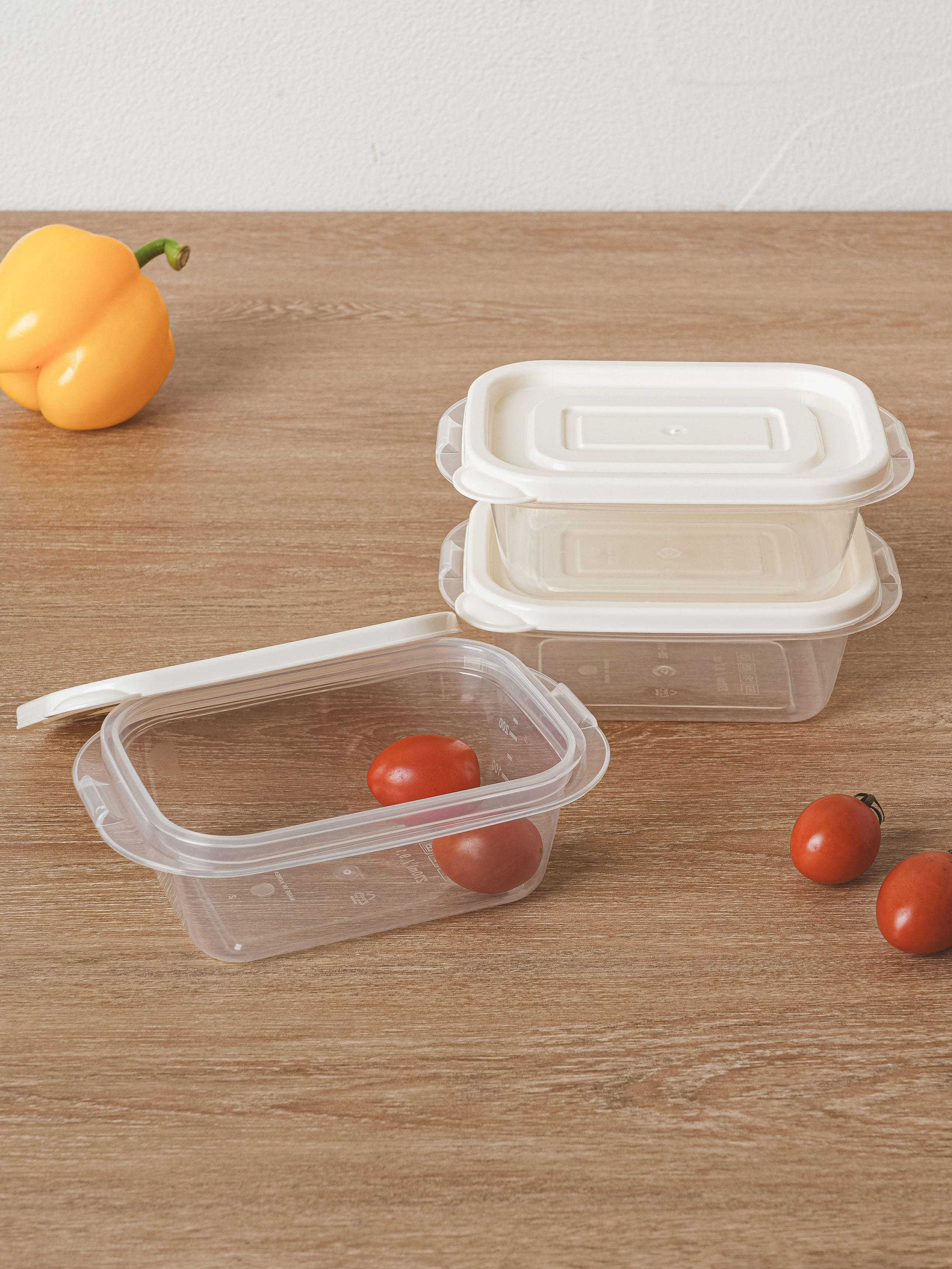 TARK Rectangular Convenient Container 270ml 3pcs White