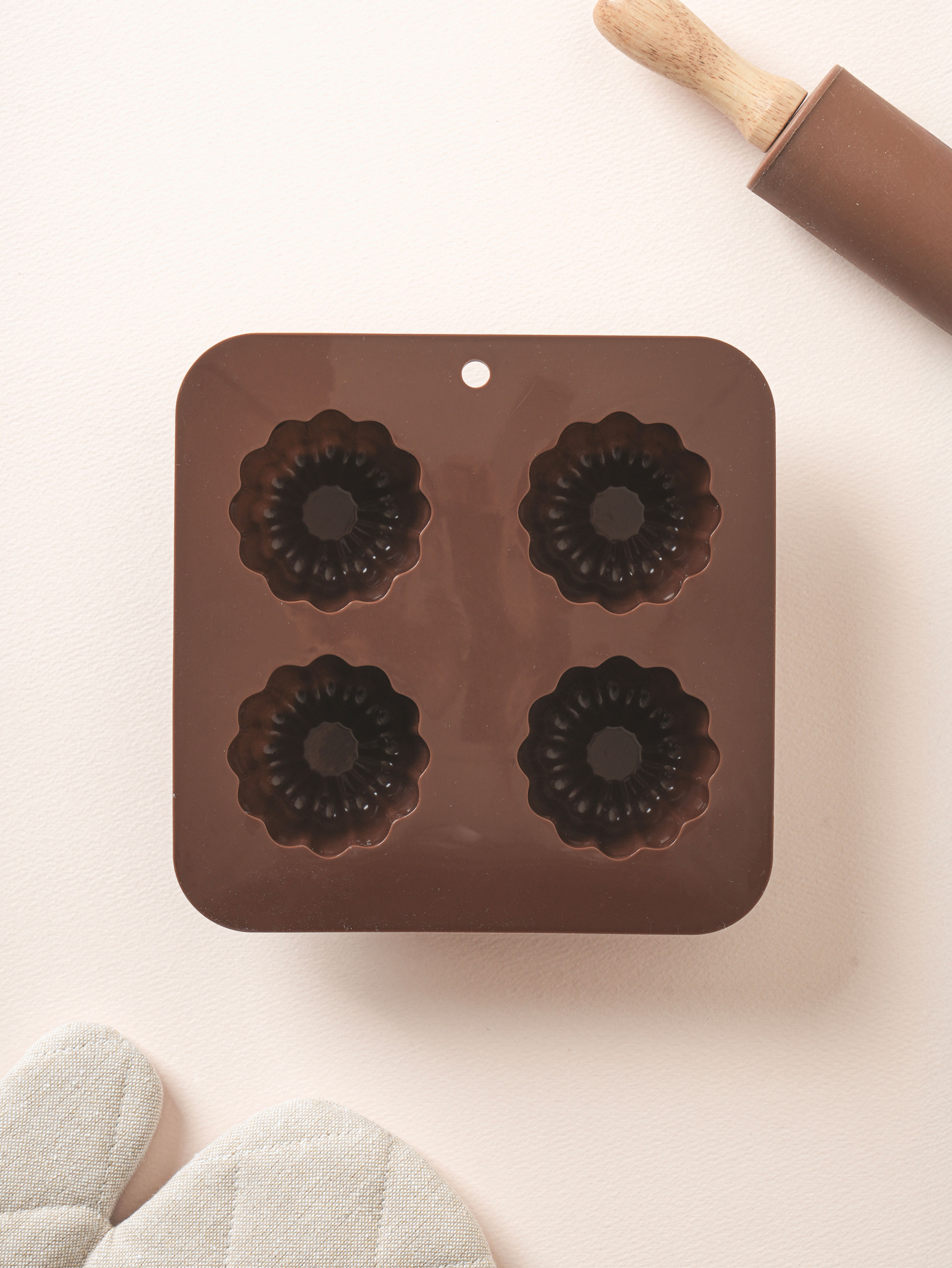 실리콘 까눌레 틀 4구