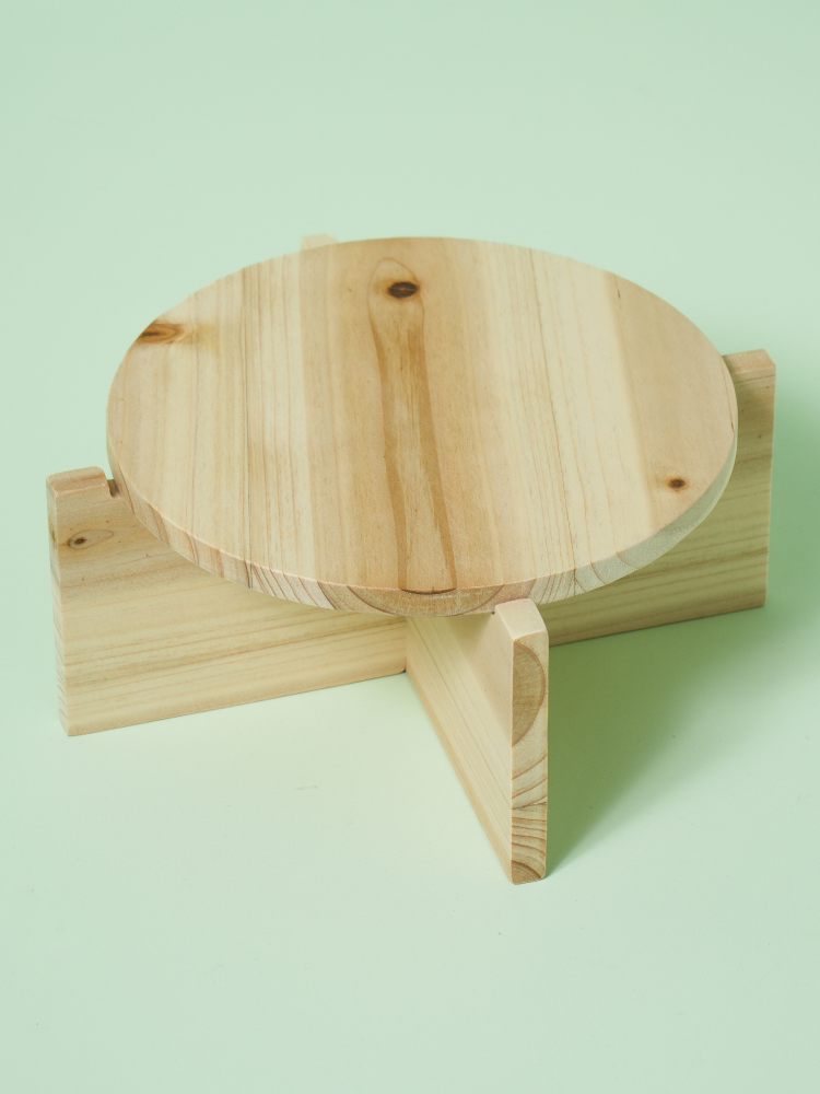 Multipurpose wooden mini round stand