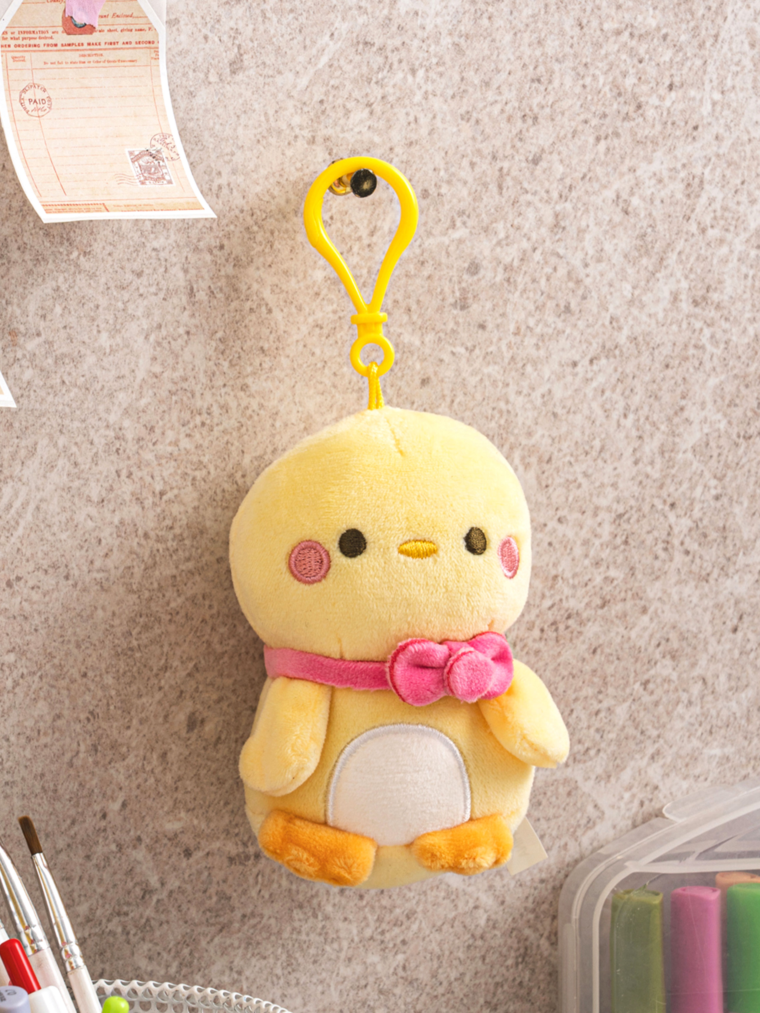 Animal hanging doll chick decorated with flowers