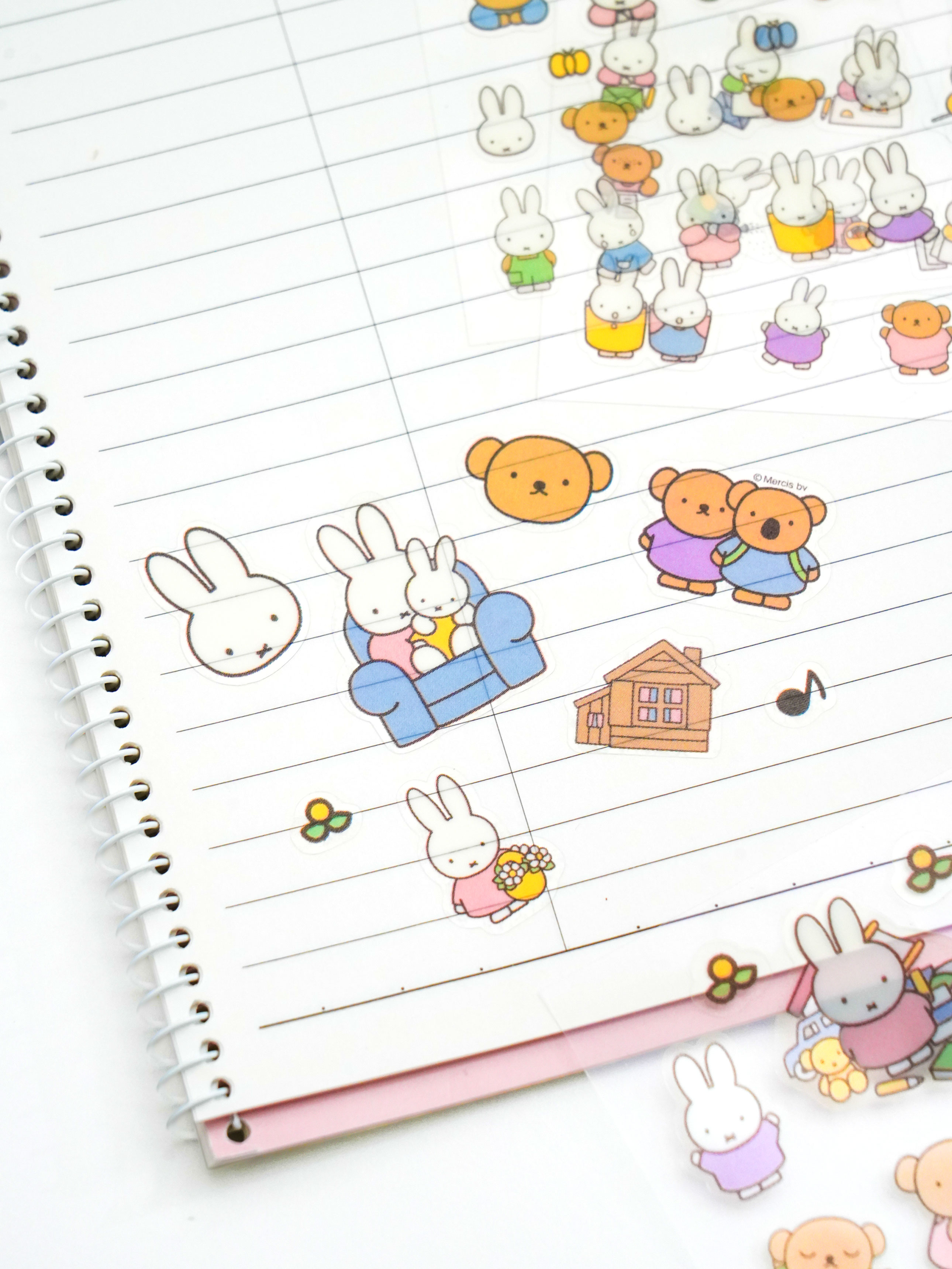 3 pieces of Miffy character stickers