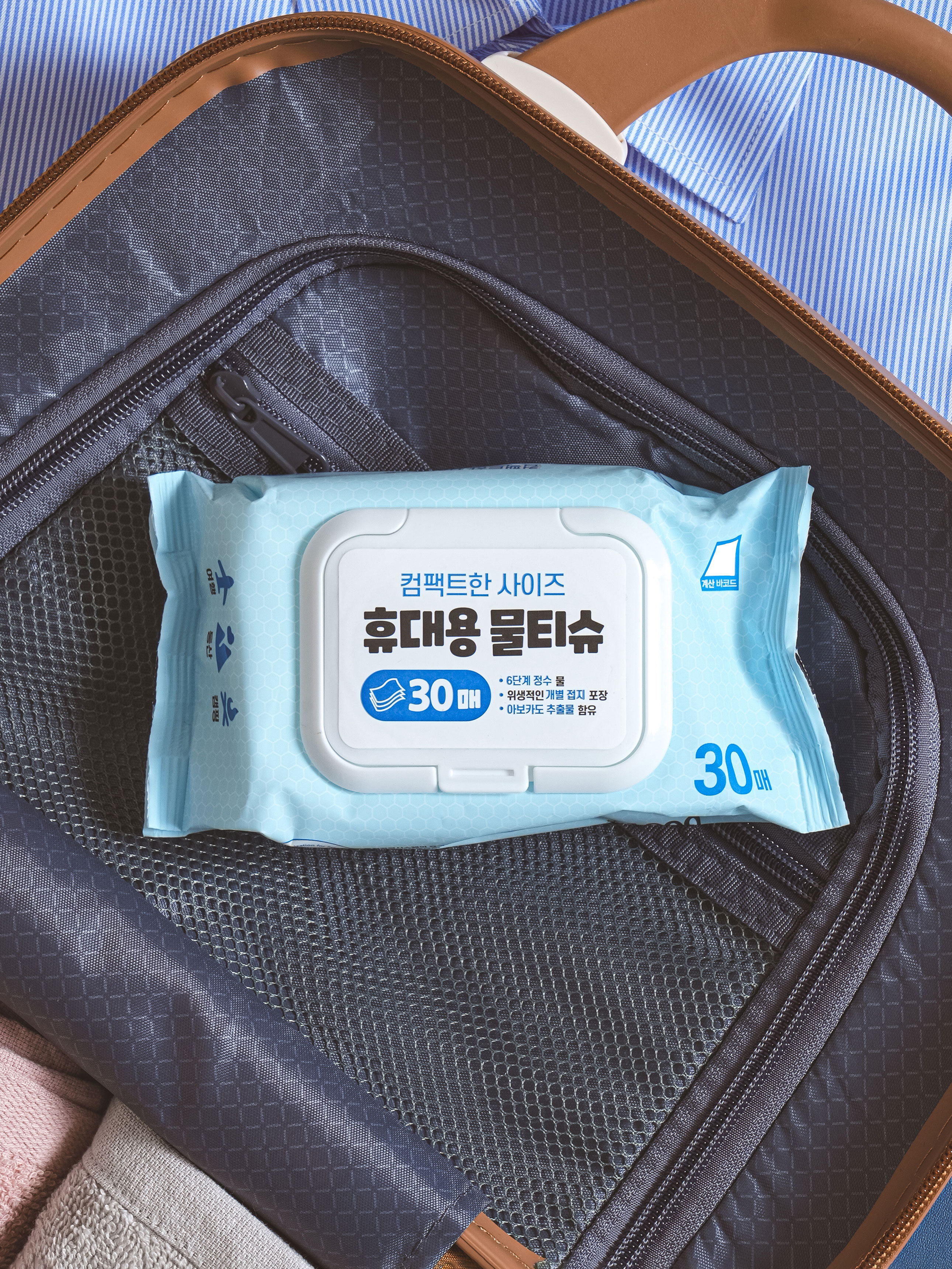 Portable wet tissue cap type 30 sheets