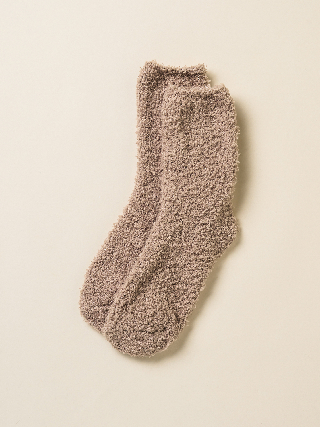 Basic Solid Color Sleep Socks Beige