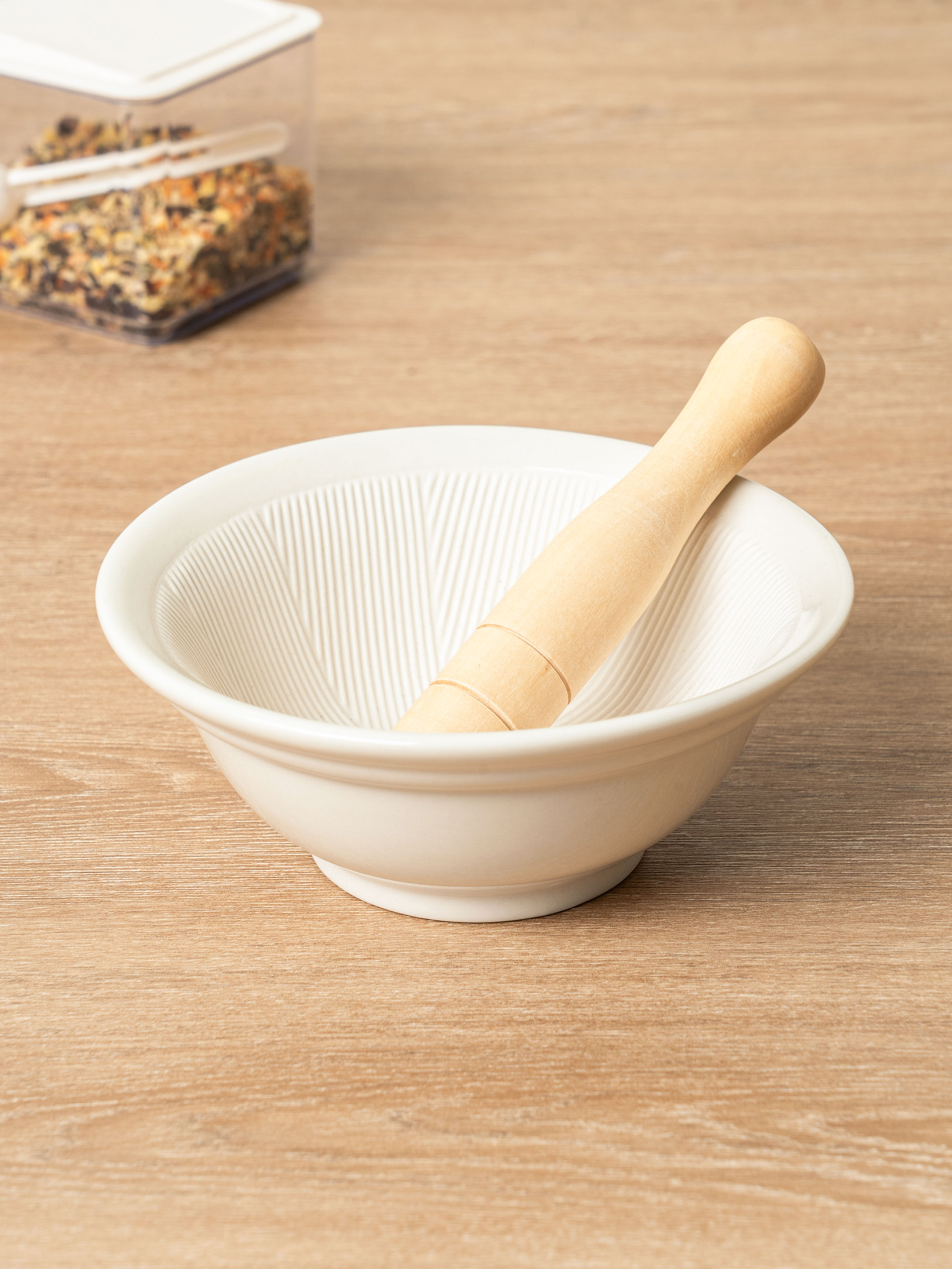 Pottery sesame grinding set (approx. 13 cm)