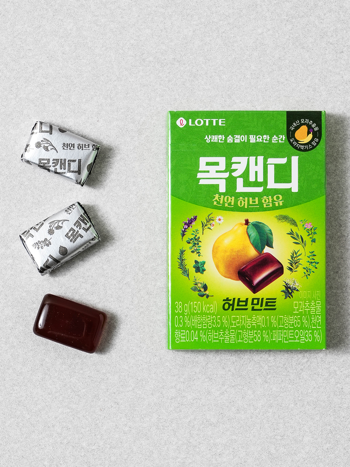 Lotte throat lozenge herb mint 38 g