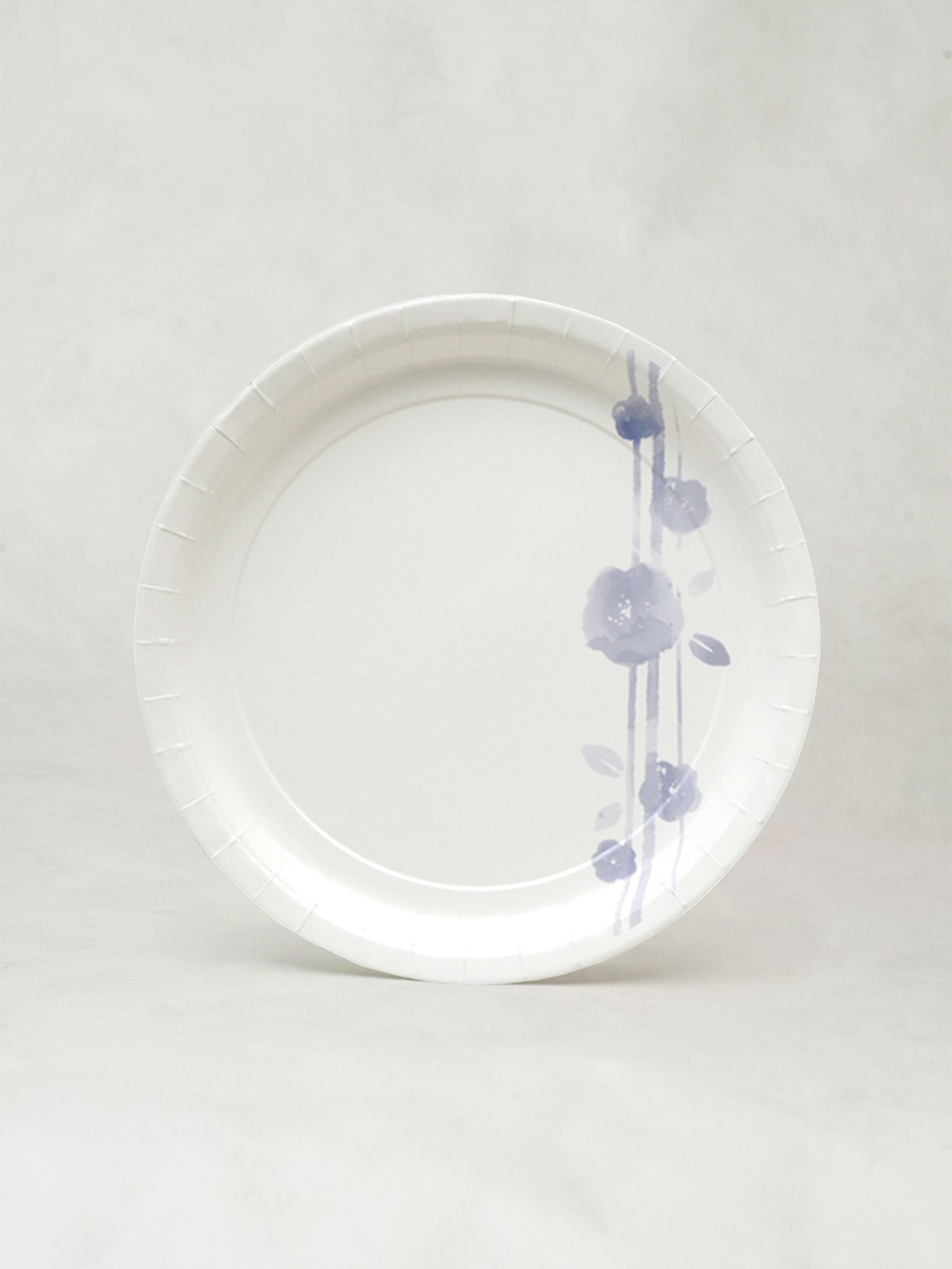 5 flower round paper plates, approx. 26.5cm
